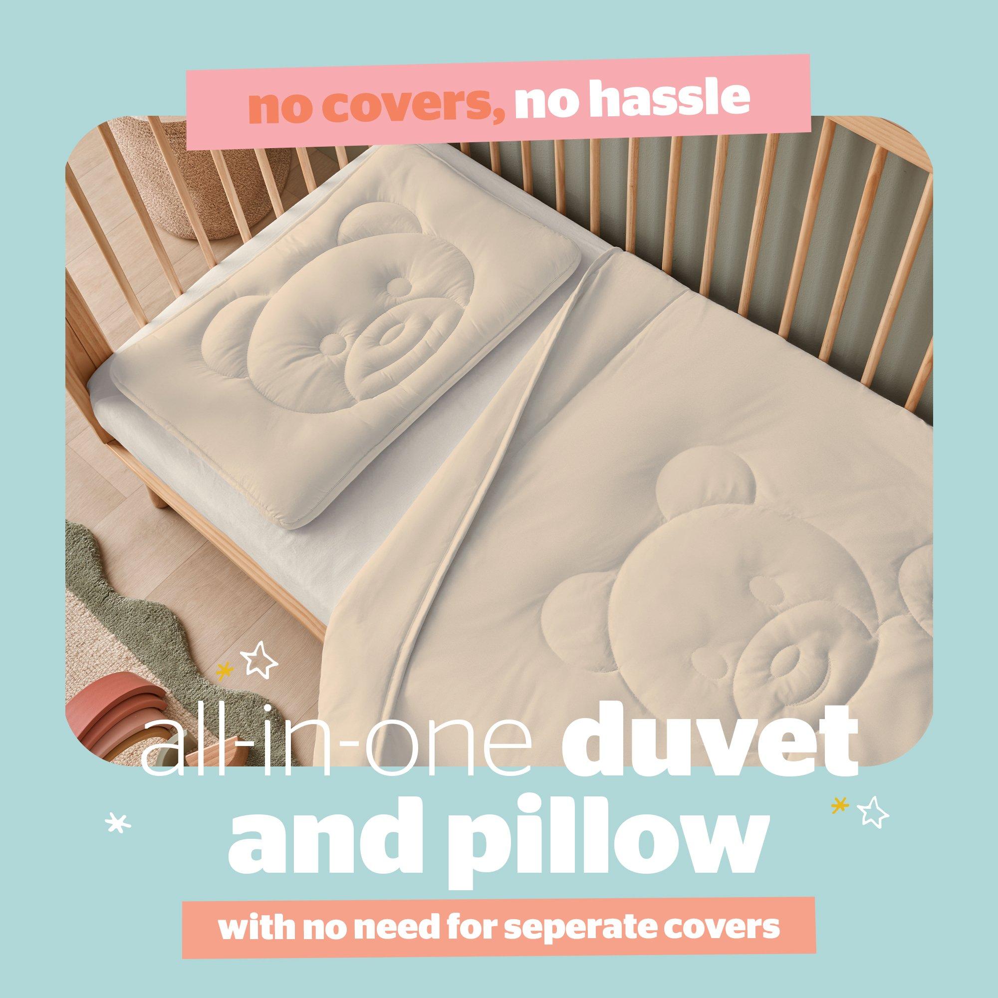 Natural - Silentnight - Safe Nights Teddy Bear Cot Bed Coverless Duvet Set - 8