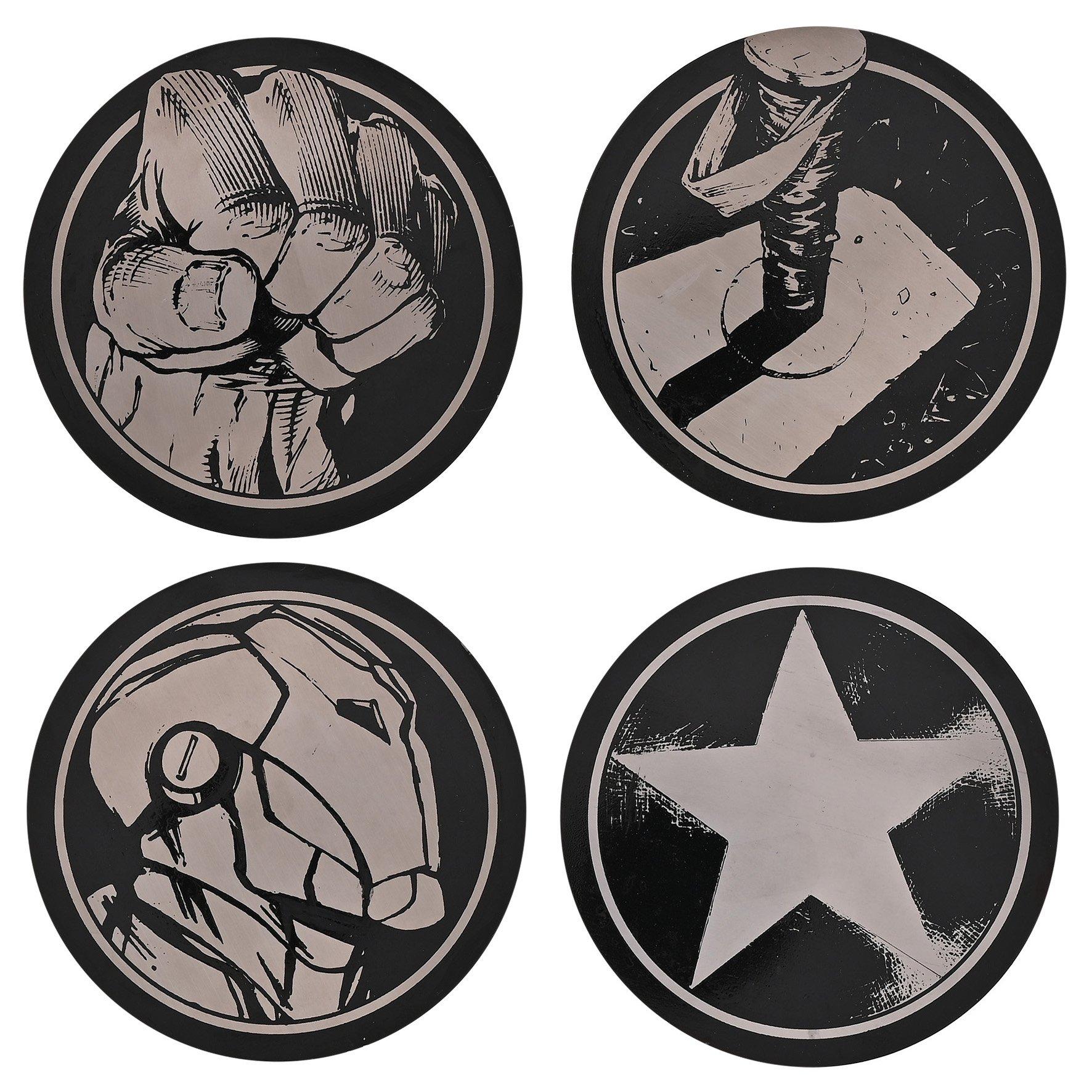 Multi - Marvel - Marvel The Avengers Set Of 4 Round Metal Coasters - 1