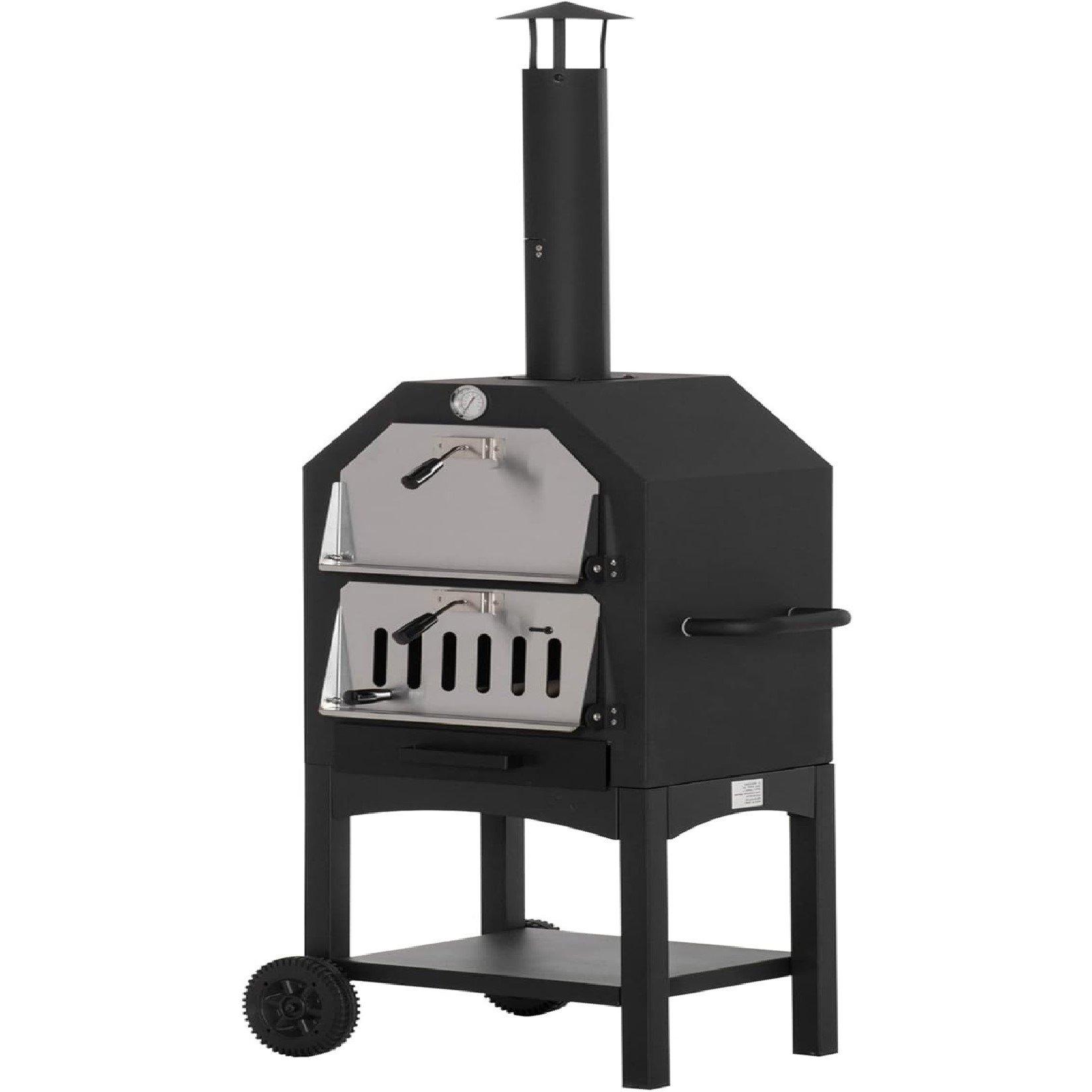 Outsunny Outsunny Garden Charcoal Pizza Oven & BBQ