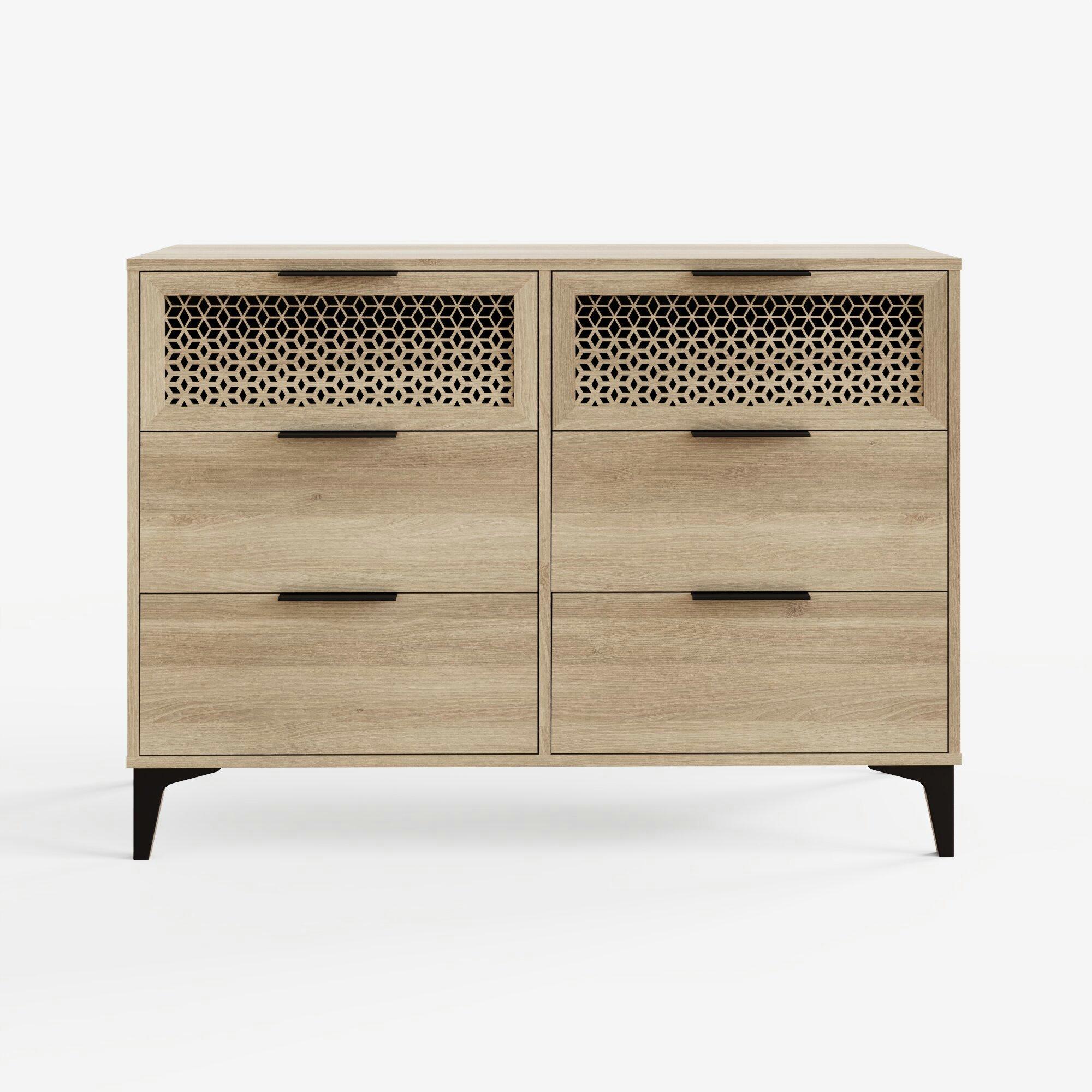 Oak - GFW - Ezra 3+3 Drawer Chest - 5