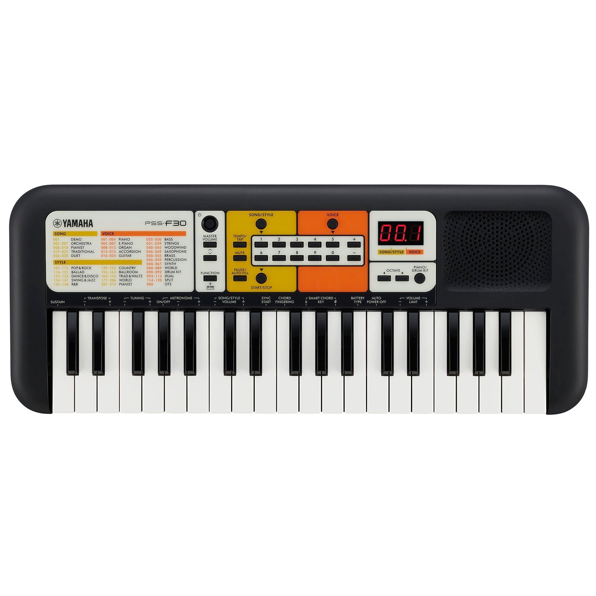 Black - Yamaha - PSS-F30 Mini Key Portable Keyboard