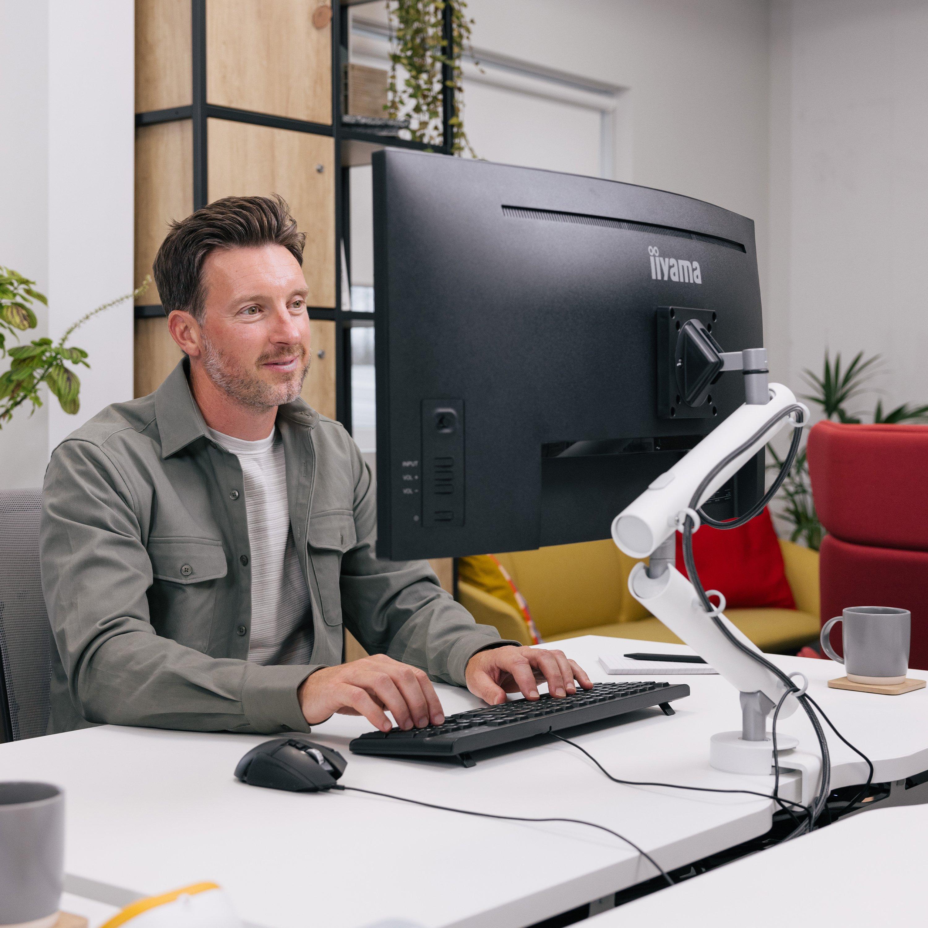 White - CMD - CMD Miro Dynamic Multi Position Monitor Arm White - 5