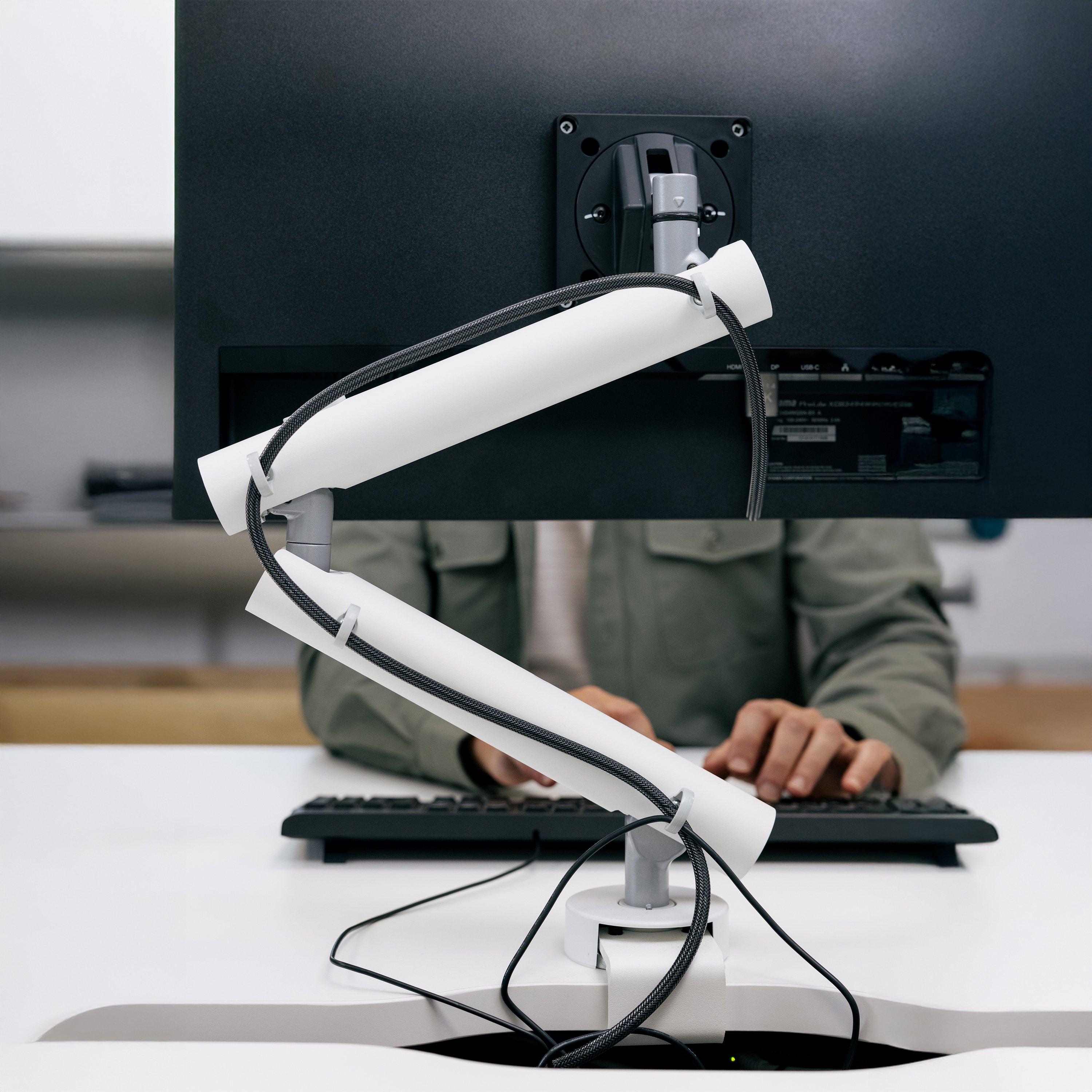 White - CMD - CMD Miro Dynamic Multi Position Monitor Arm White - 6