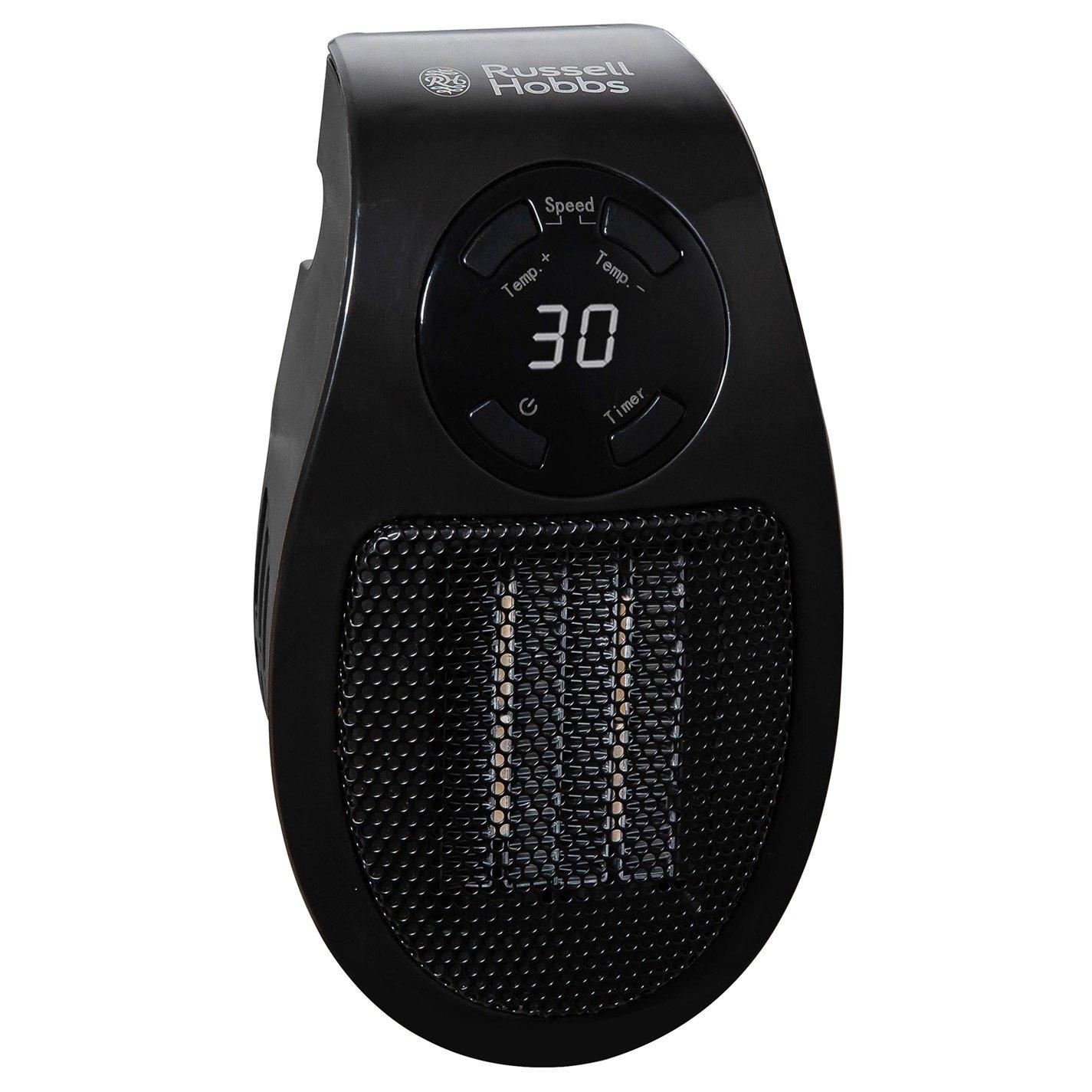 Black - Russell Hobbs - RHPH2001B 500W Indoor Ceramic Plug Heater - 8