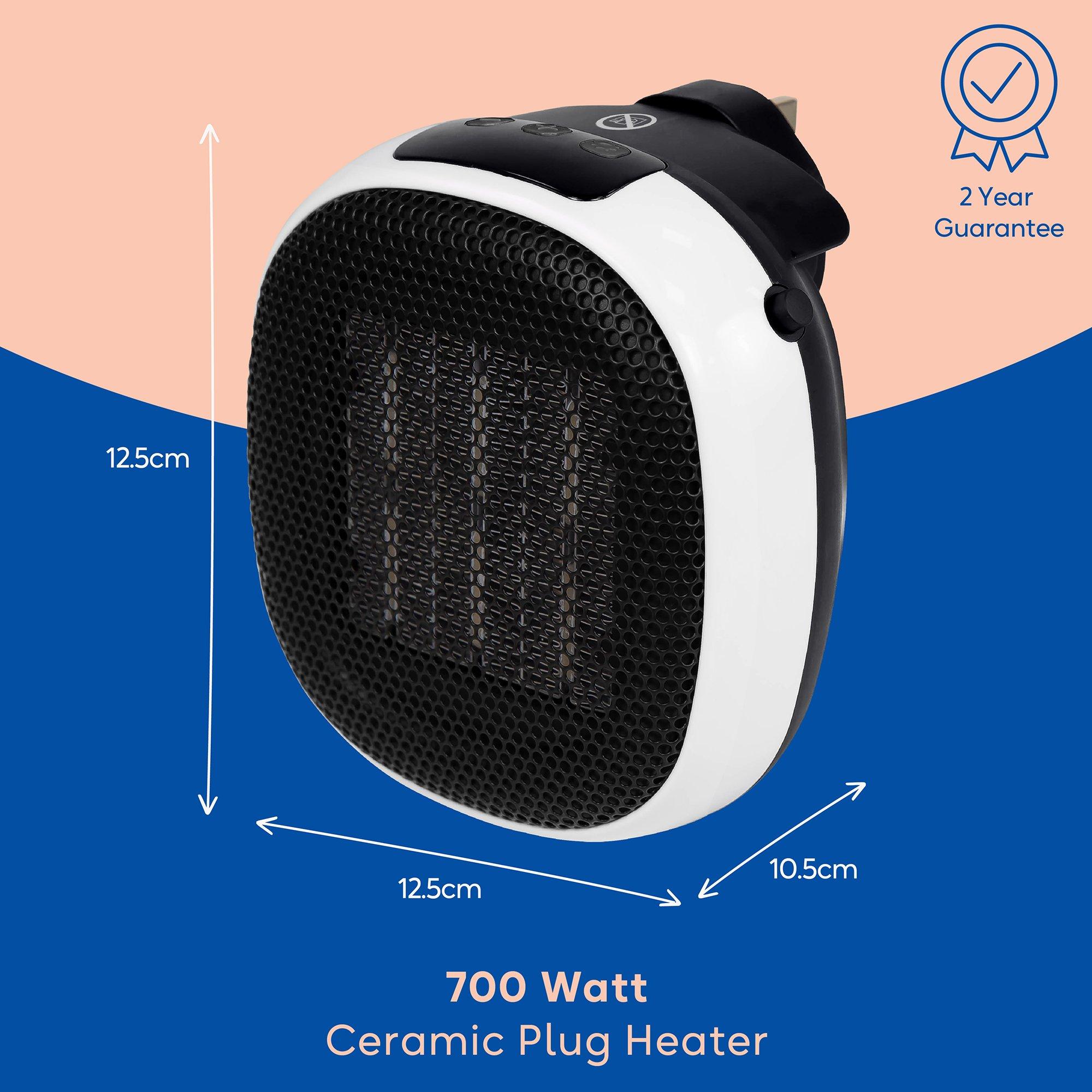White - Russell Hobbs - Russell Hobbs RHPH7001W 700W Ceramic Plug Heater - 2