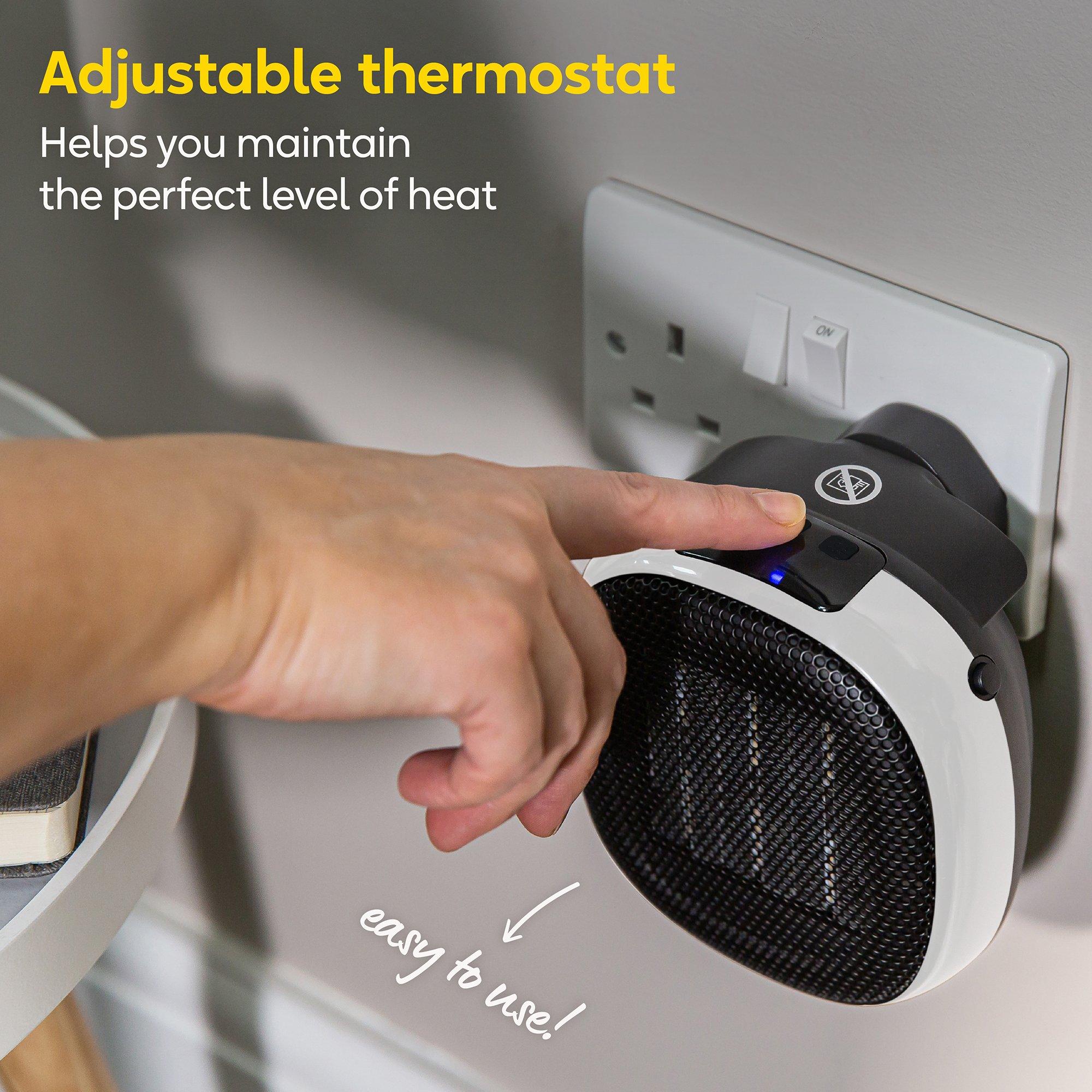 White - Russell Hobbs - Russell Hobbs RHPH7001W 700W Ceramic Plug Heater - 3