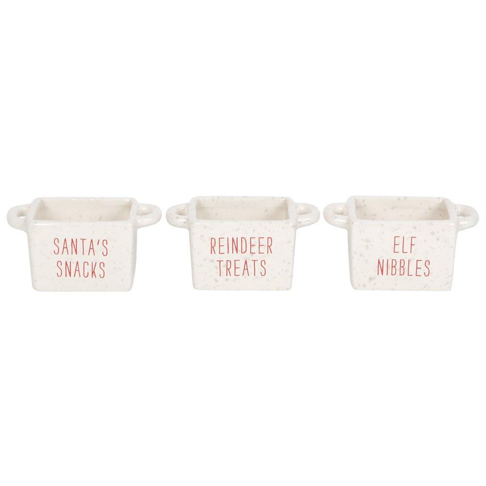 White - Something Different - Set of 3 Ceramic Christmas Snack Bowls - 2