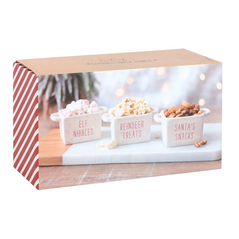 White - Something Different - Set of 3 Ceramic Christmas Snack Bowls - 5