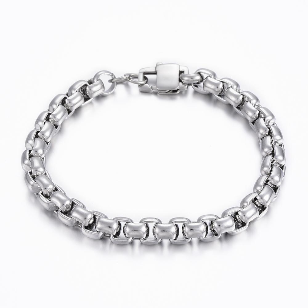 Silver - Aye Do Gifts - Mens Silver Box Chain Bracelet 2322-NP - 1