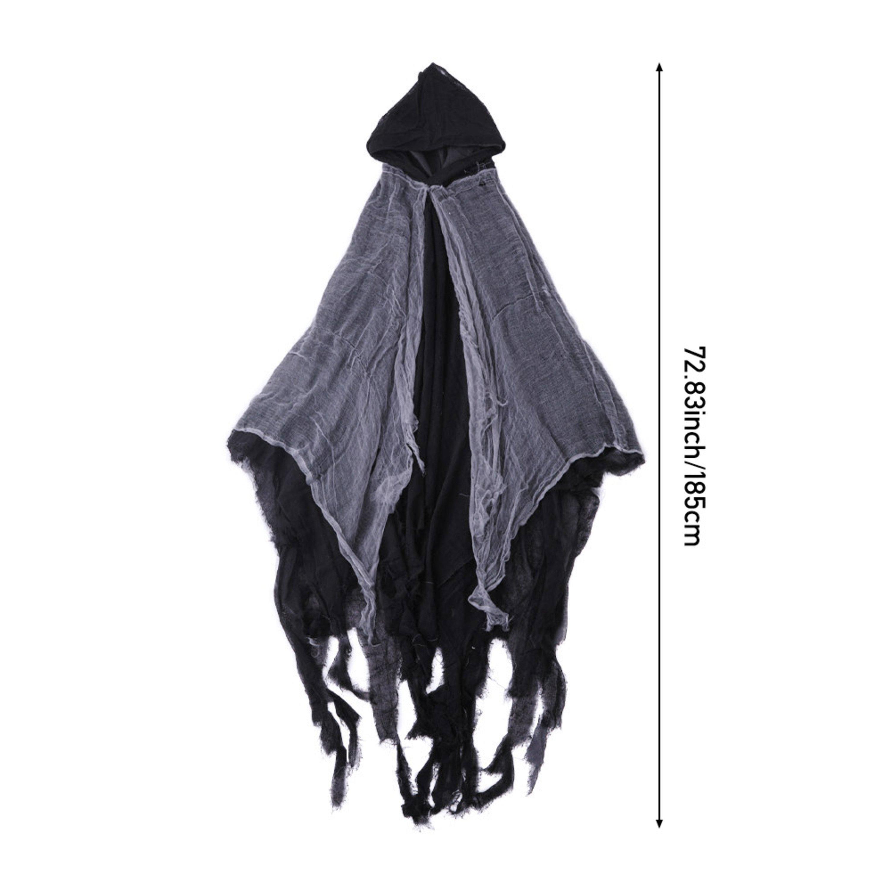 Black - LIFE IDEAS - Halloween Costume Cosplay Skeleton Cloak - 12