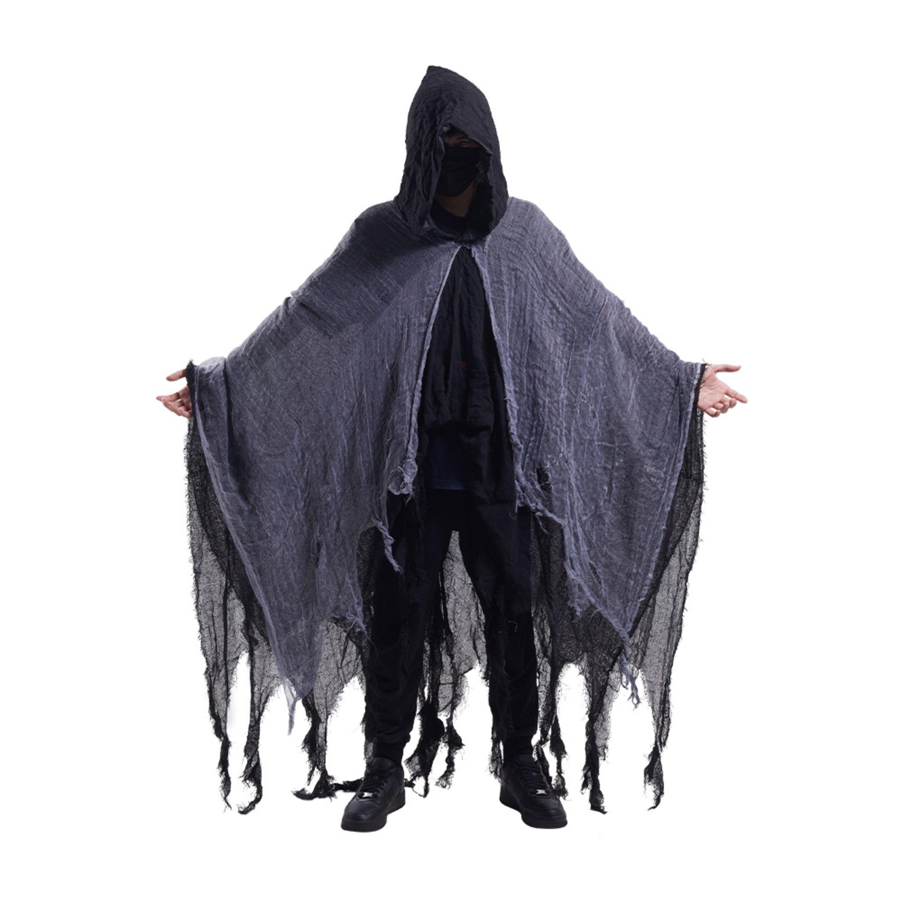 Black - LIFE IDEAS - Halloween Costume Cosplay Skeleton Cloak - 4