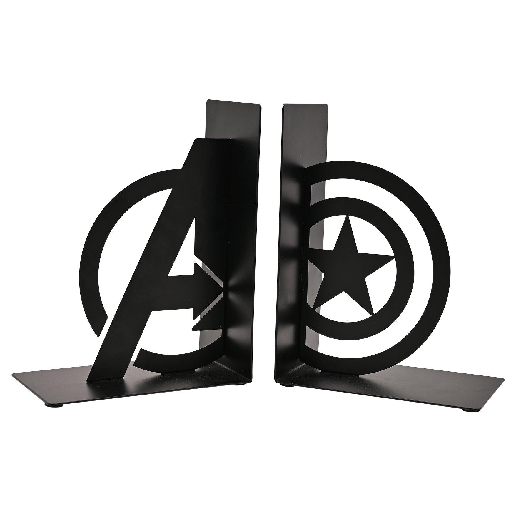 Black - Marvel - Marvel The Avengers Captain America Metal Bookends - 2