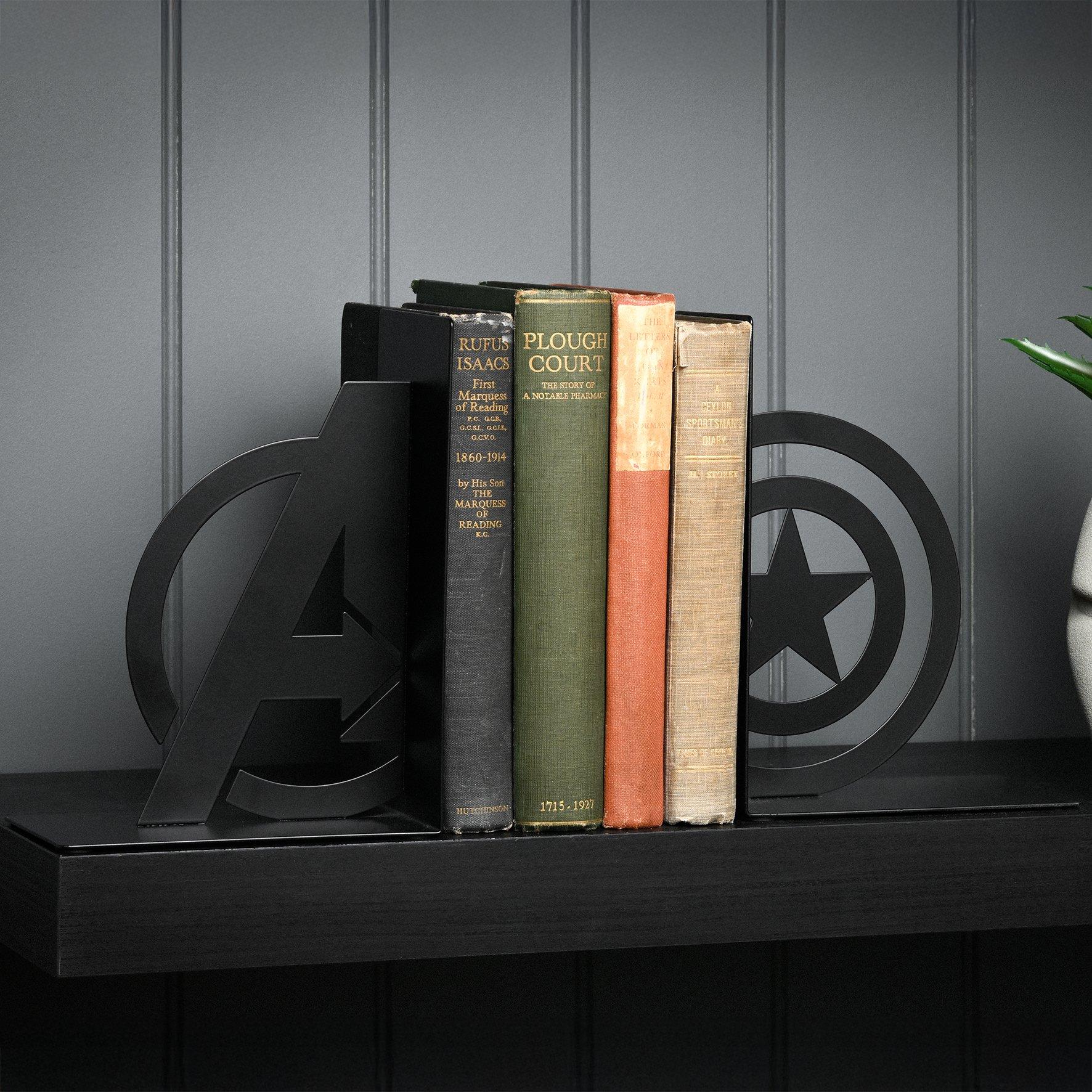 Black - Marvel - Marvel The Avengers Captain America Metal Bookends - 3
