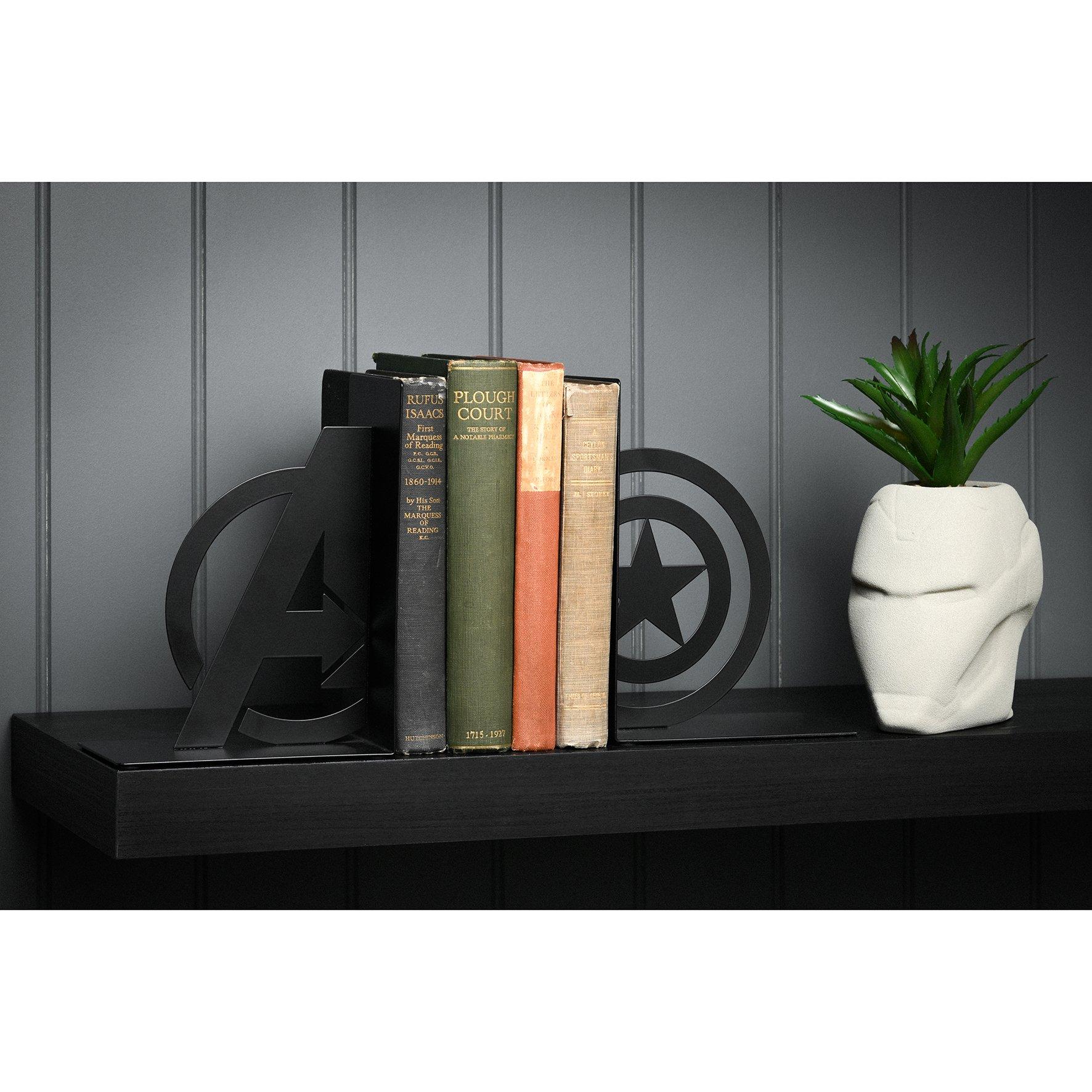 Black - Marvel - Marvel The Avengers Captain America Metal Bookends - 4