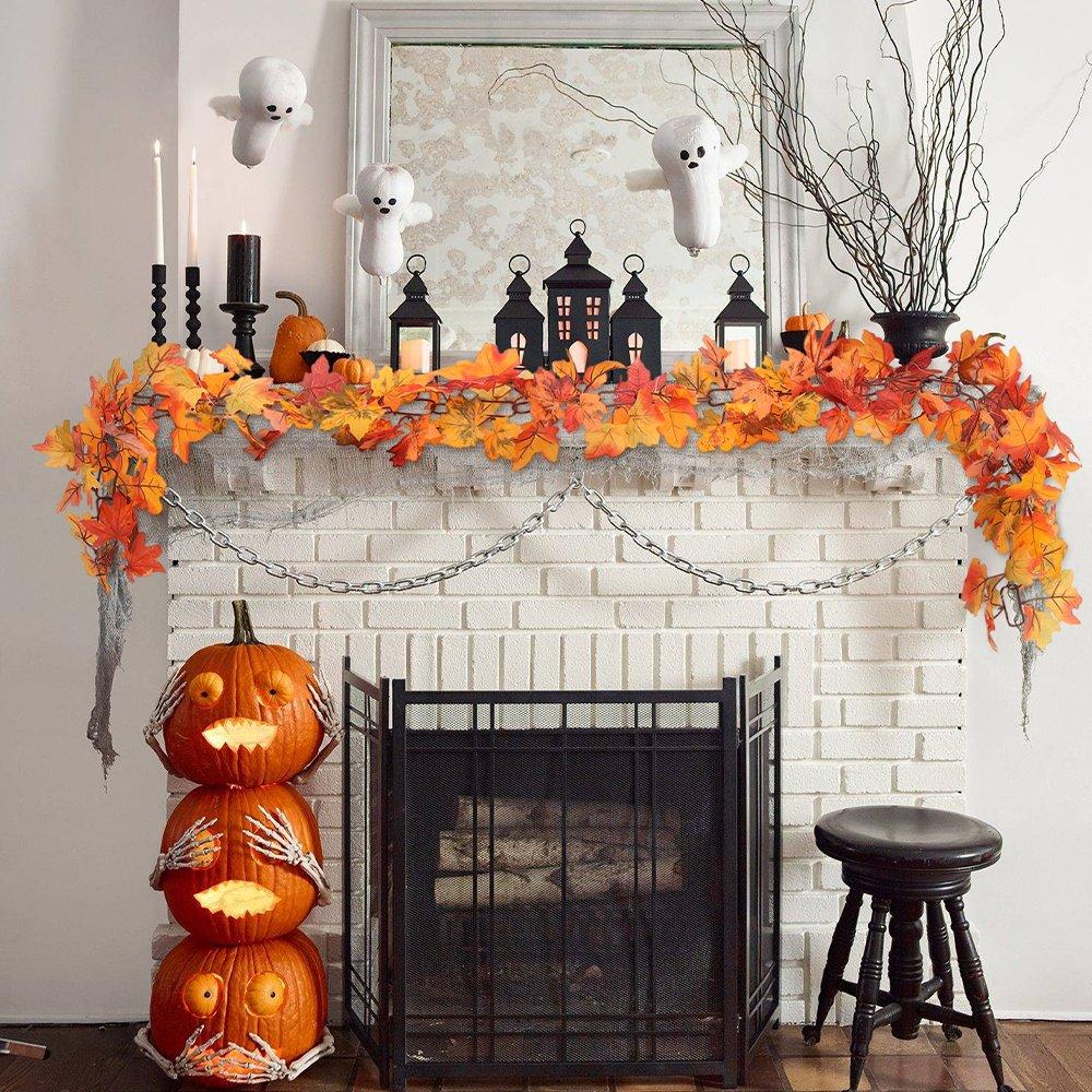 Orange - LIFE IDEAS - Artificial Maple Leaf Fall Garland - 1