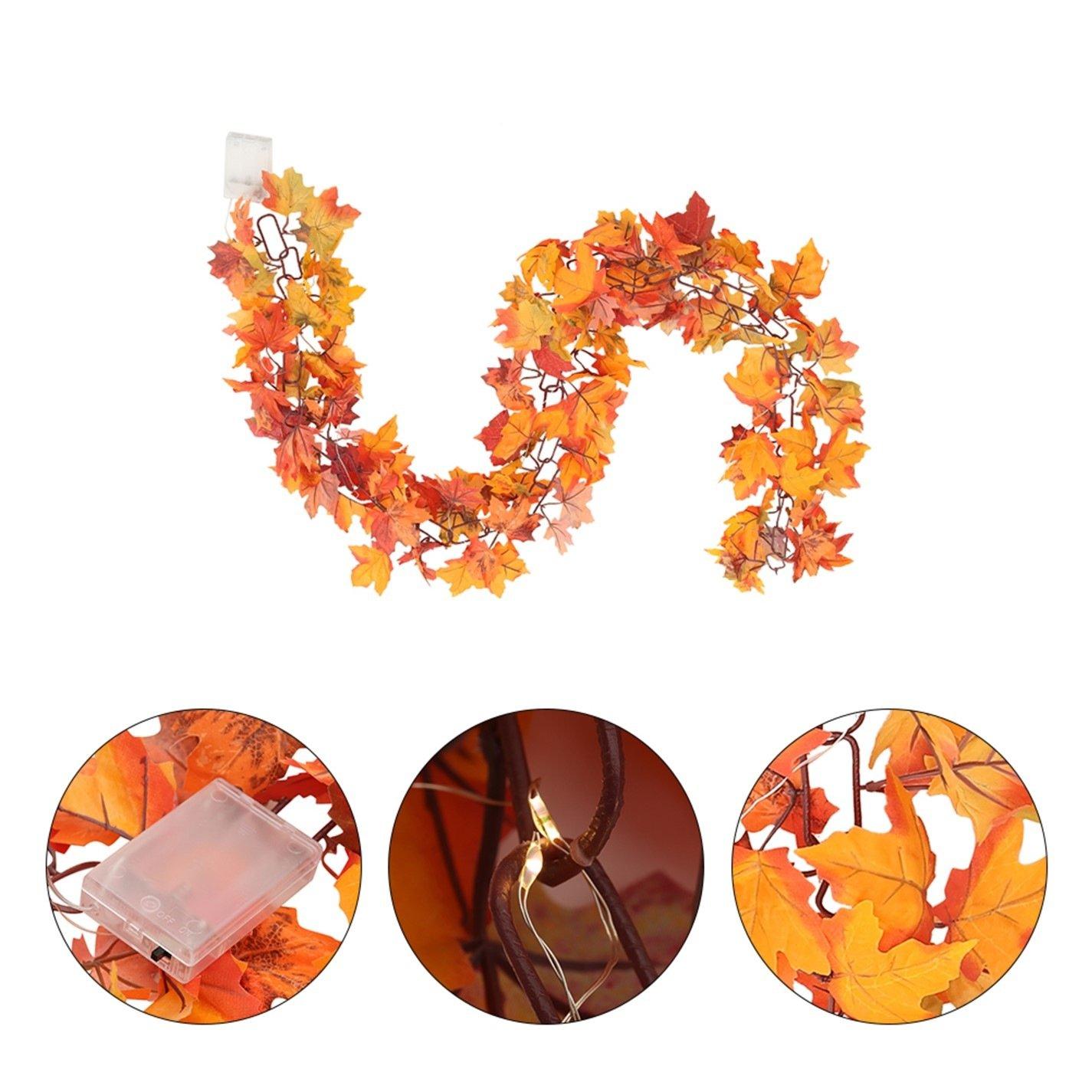Orange - LIFE IDEAS - Artificial Maple Leaf Fall Garland - 11