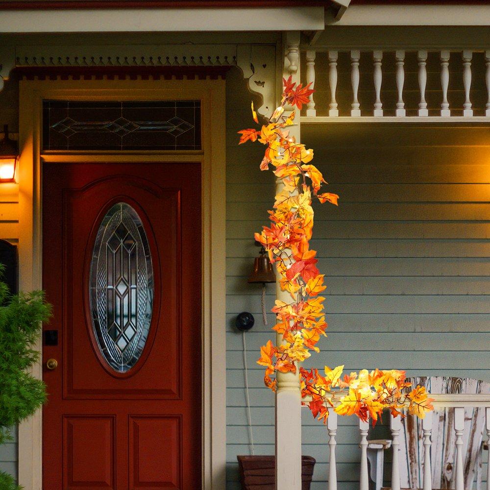 Orange - LIFE IDEAS - Artificial Maple Leaf Fall Garland - 3