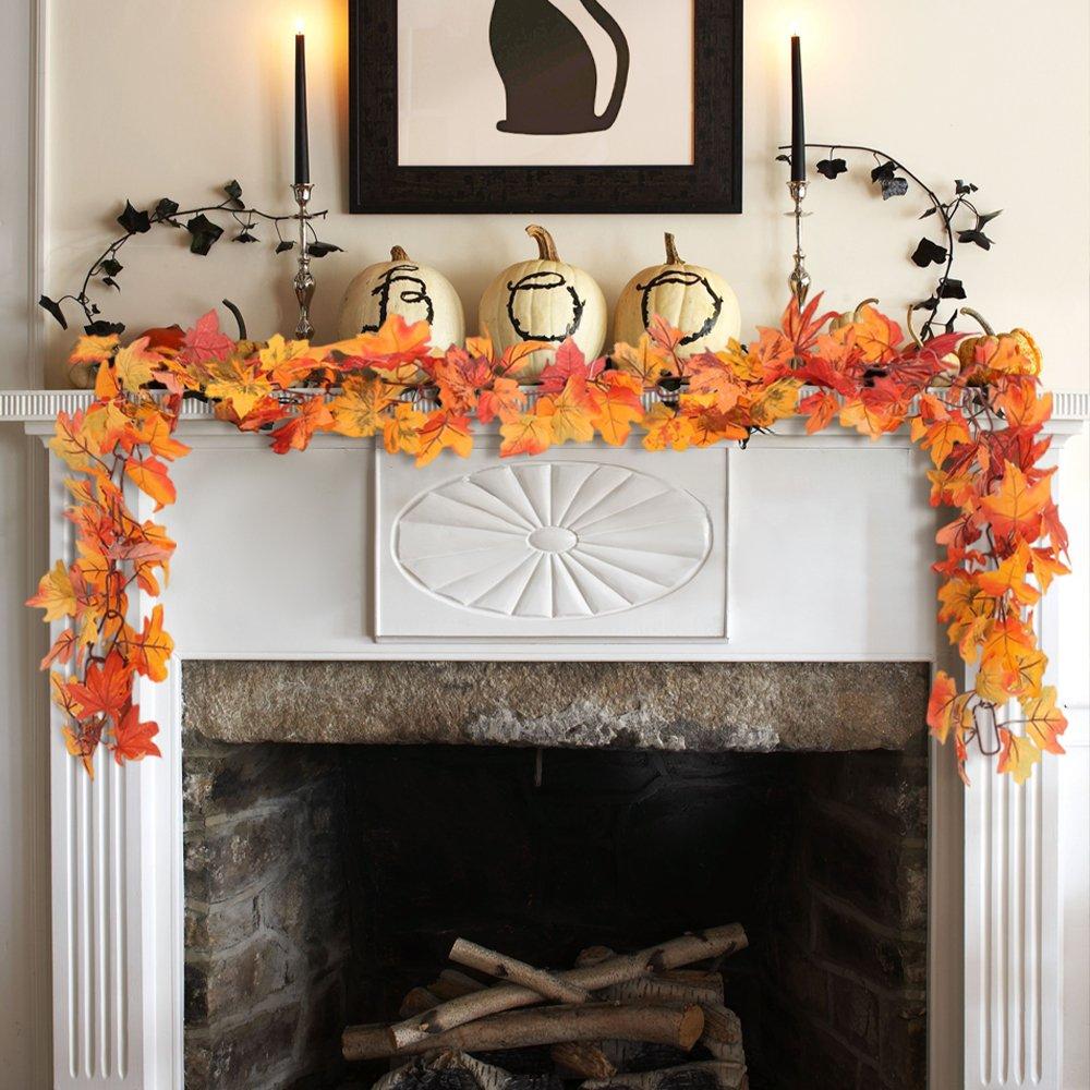 Orange - LIFE IDEAS - Artificial Maple Leaf Fall Garland - 4