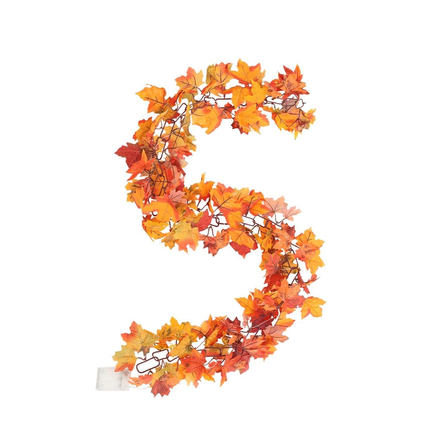 Orange - LIFE IDEAS - Artificial Maple Leaf Fall Garland - 6