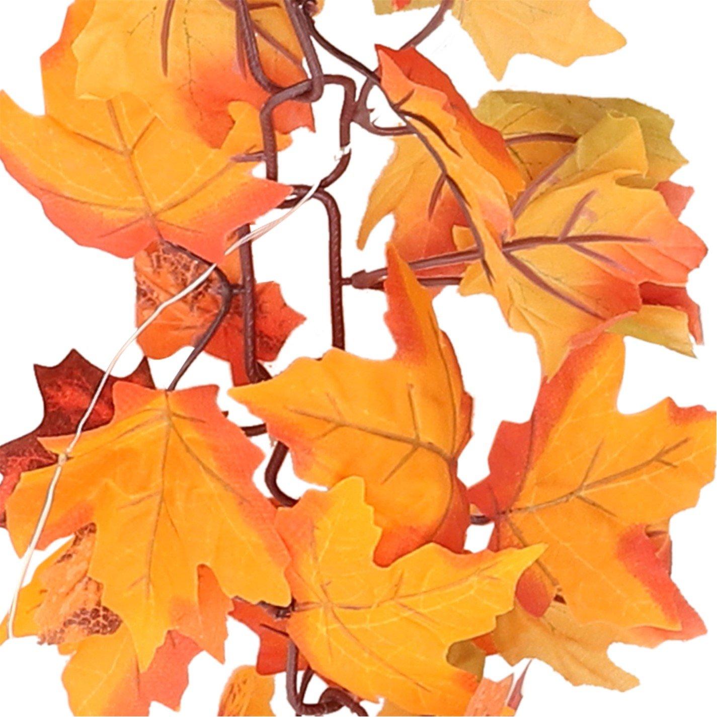 Orange - LIFE IDEAS - Artificial Maple Leaf Fall Garland - 10