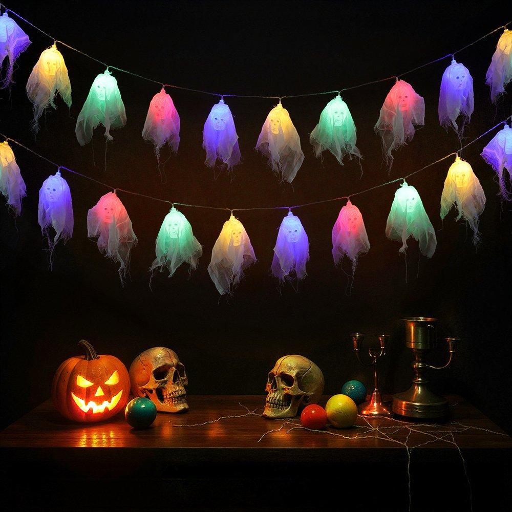 Life Ideas  Halloween Led String Lights 20 Skull Lights - Colourful