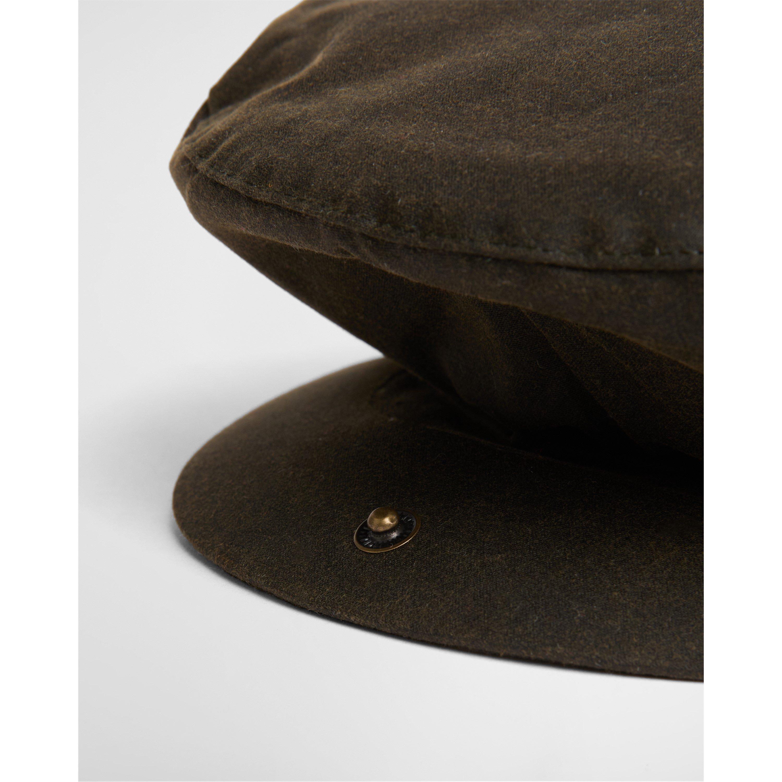 Olive SG71 - Barbour - Men's Waxed Cotton Weather Resistant Flat Cap - 6