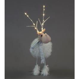 Snowtime LED Lit Plush White Reindeer Decoration