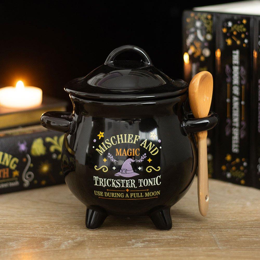 White - Something Different - Mischief and Magic Cauldron Soup Bowl with Spoon - 1