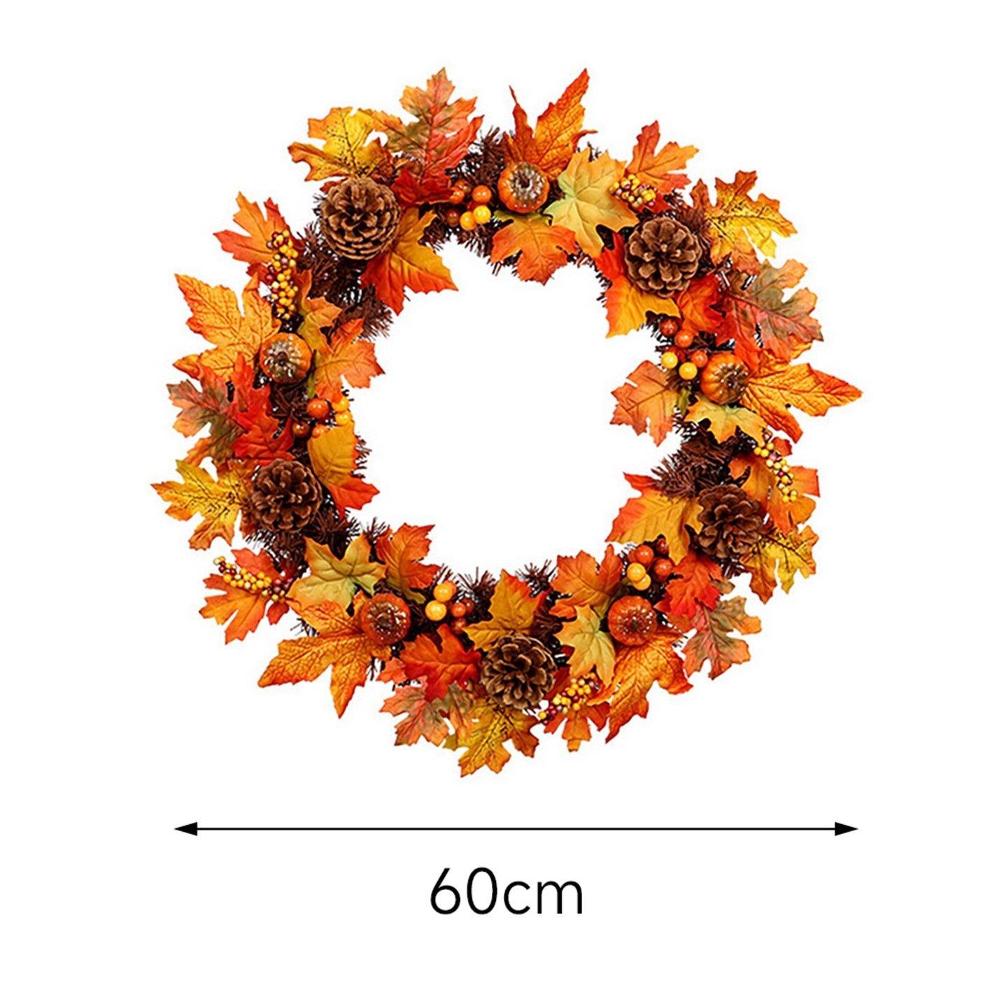 Orangeyellow - LIFE IDEAS - Artificial Maple Leaf Wreath for Halloween - 6