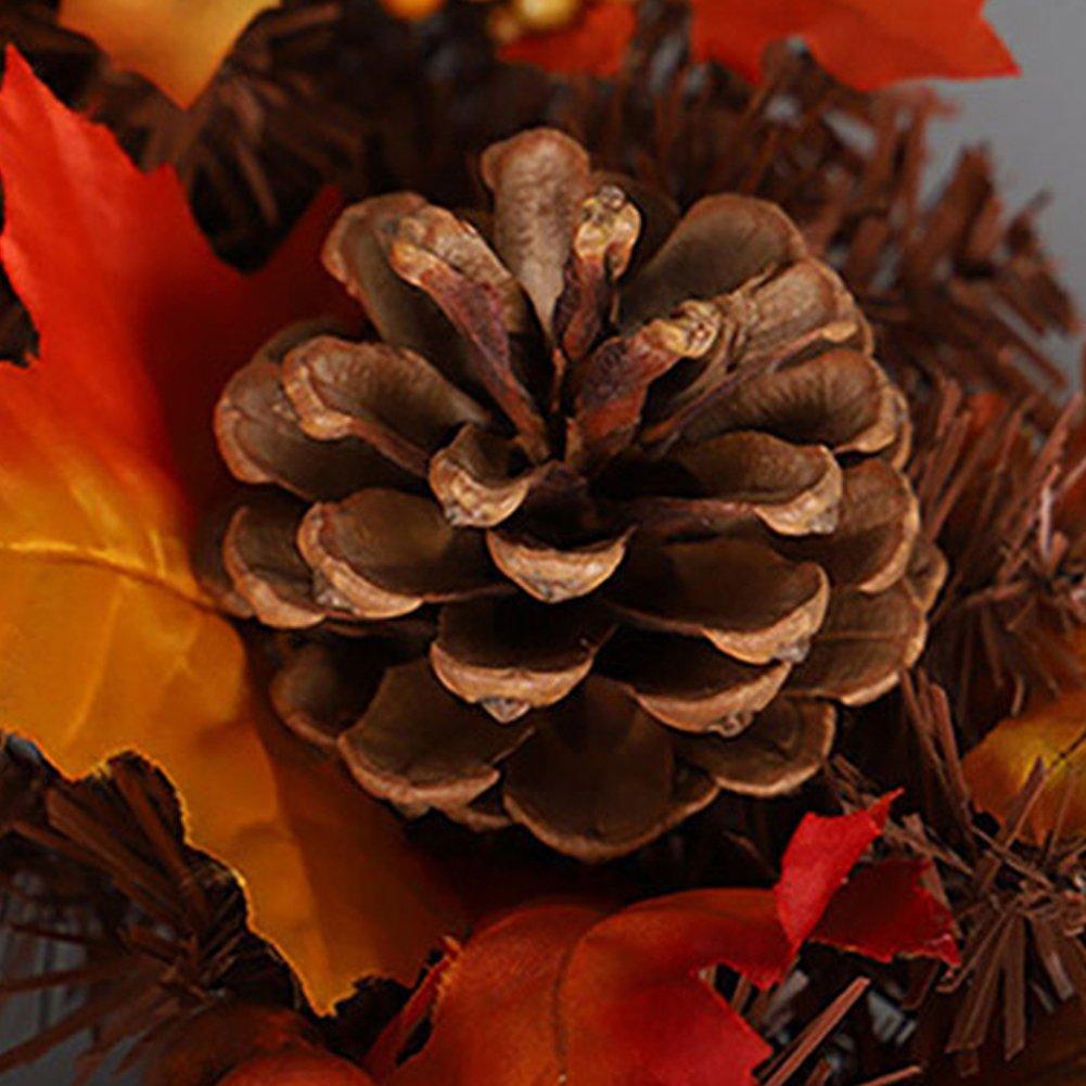 Orangeyellow - LIFE IDEAS - Artificial Maple Leaf Wreath for Halloween - 8