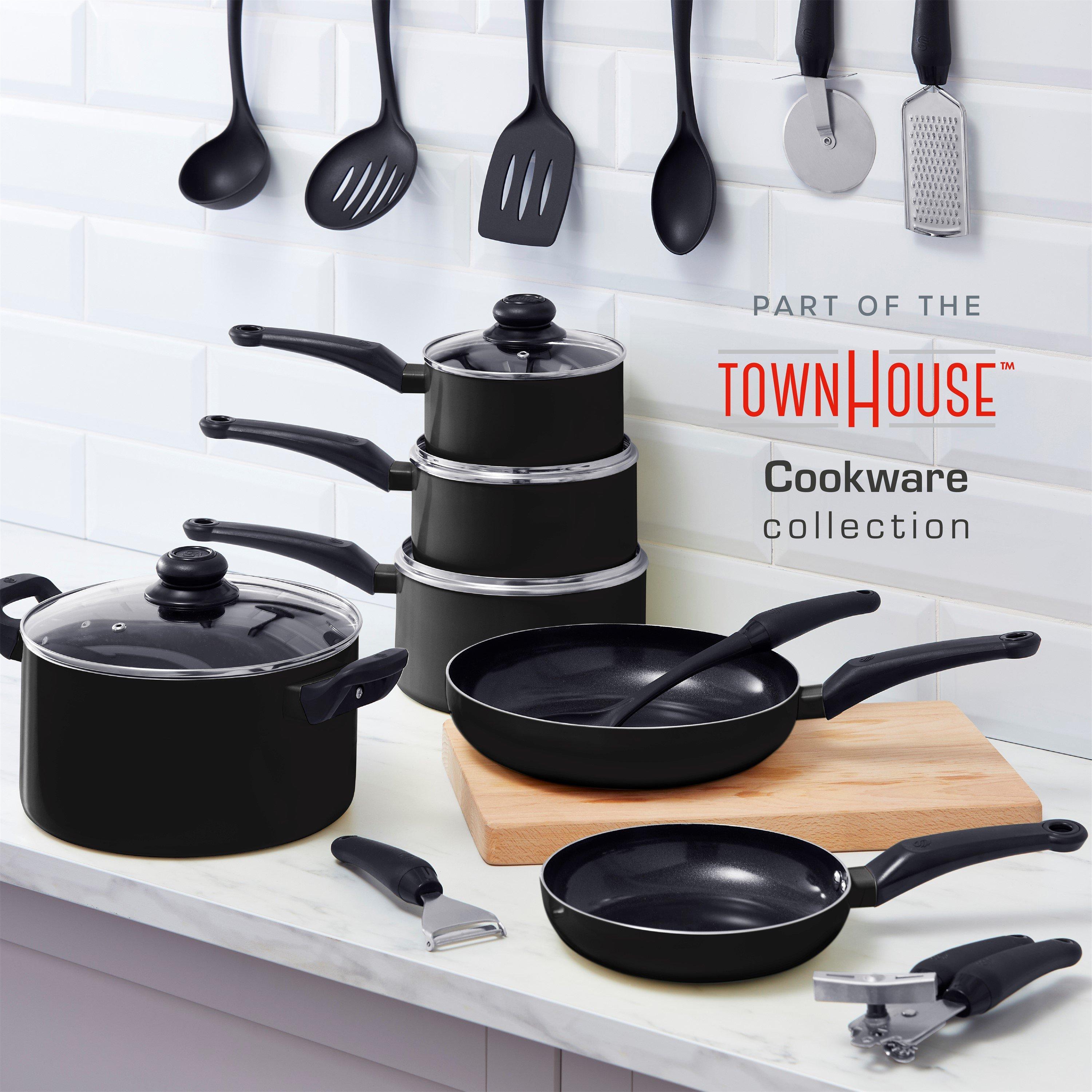 Black - Swan - Townhouse 3 Piece Saucepan Set Black - 9