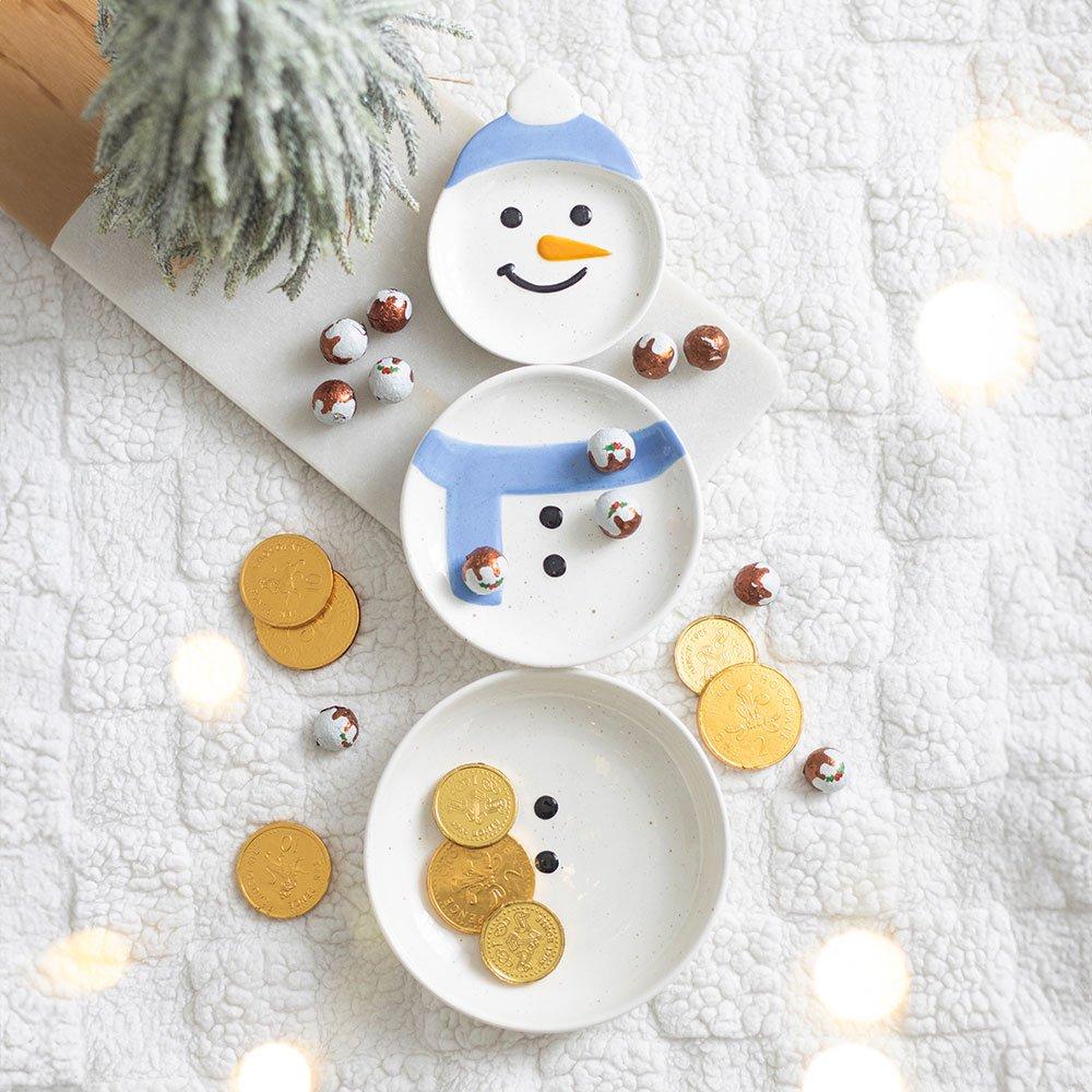 White - Something Different - Set of 3 Winter Snowmen Stacking Bowls - 1