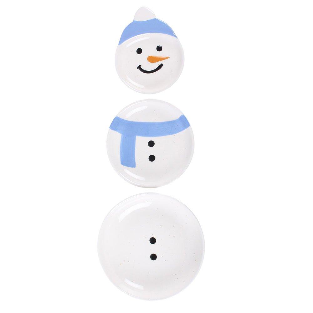 White - Something Different - Set of 3 Winter Snowmen Stacking Bowls - 2