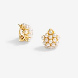 Jon Richard Gold Plated Clustered Pearl Earrings