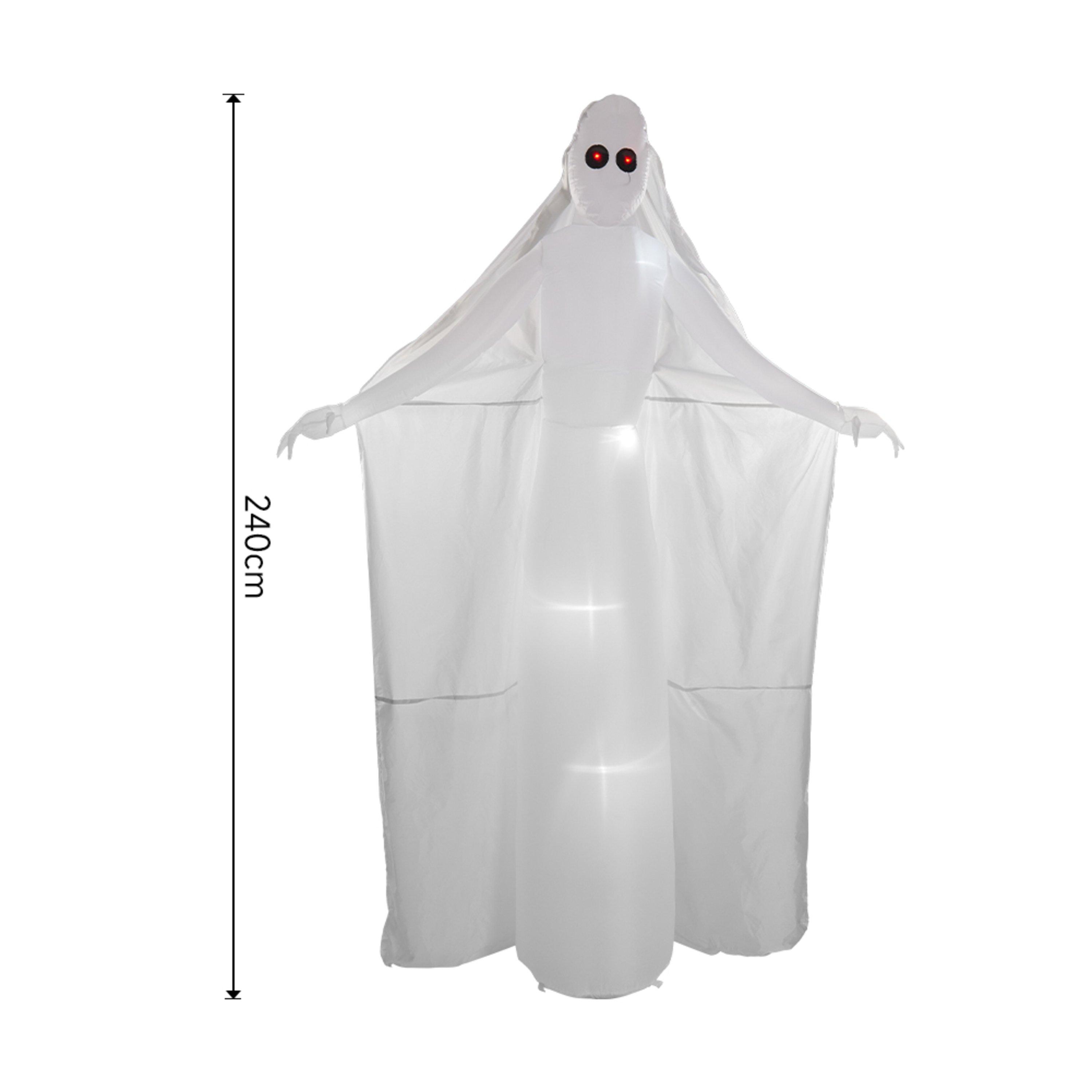 White - LIFE IDEAS - Tall Ghost Bribe with Red Eyes Inflatable - 12