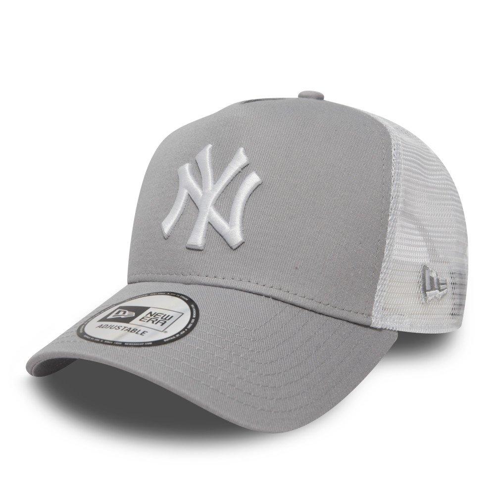 New Era  A-Frame Adjustable Trucker Cap - Ny Grey/White