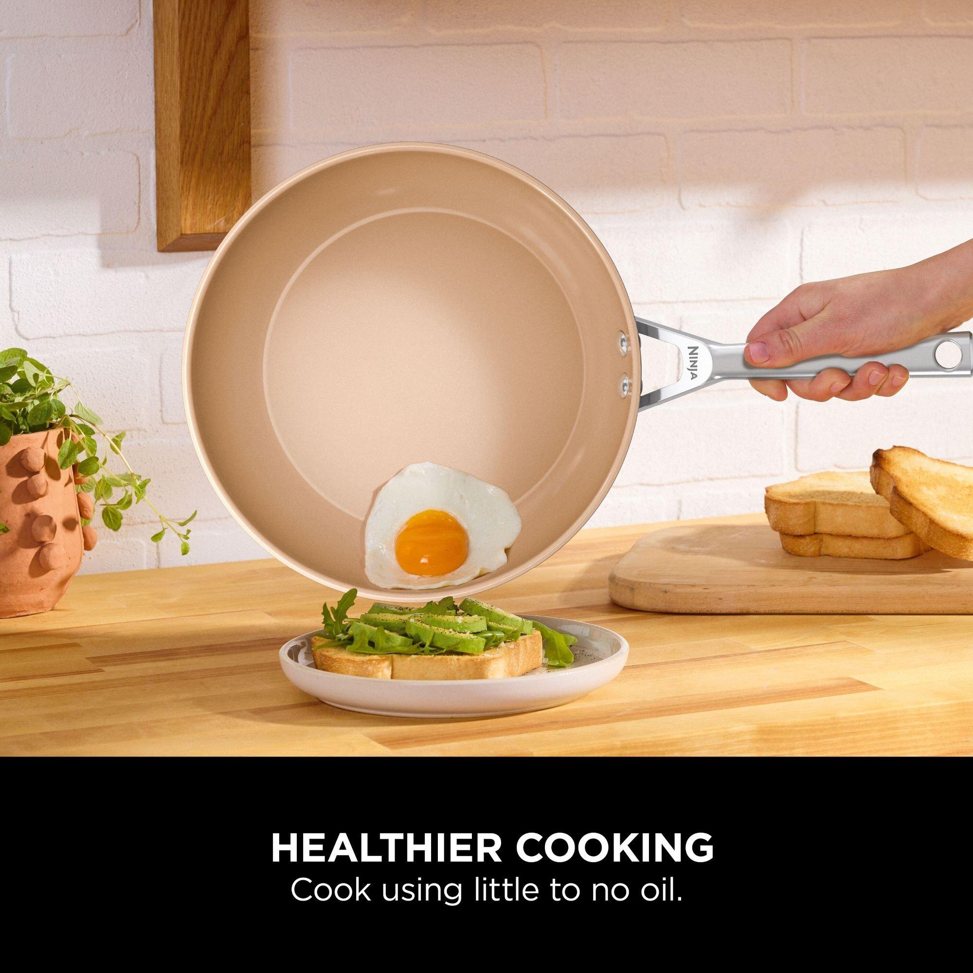 Grey - Ninja - Extended Life Ceramic 2-Piece Frying Pan Set - 4