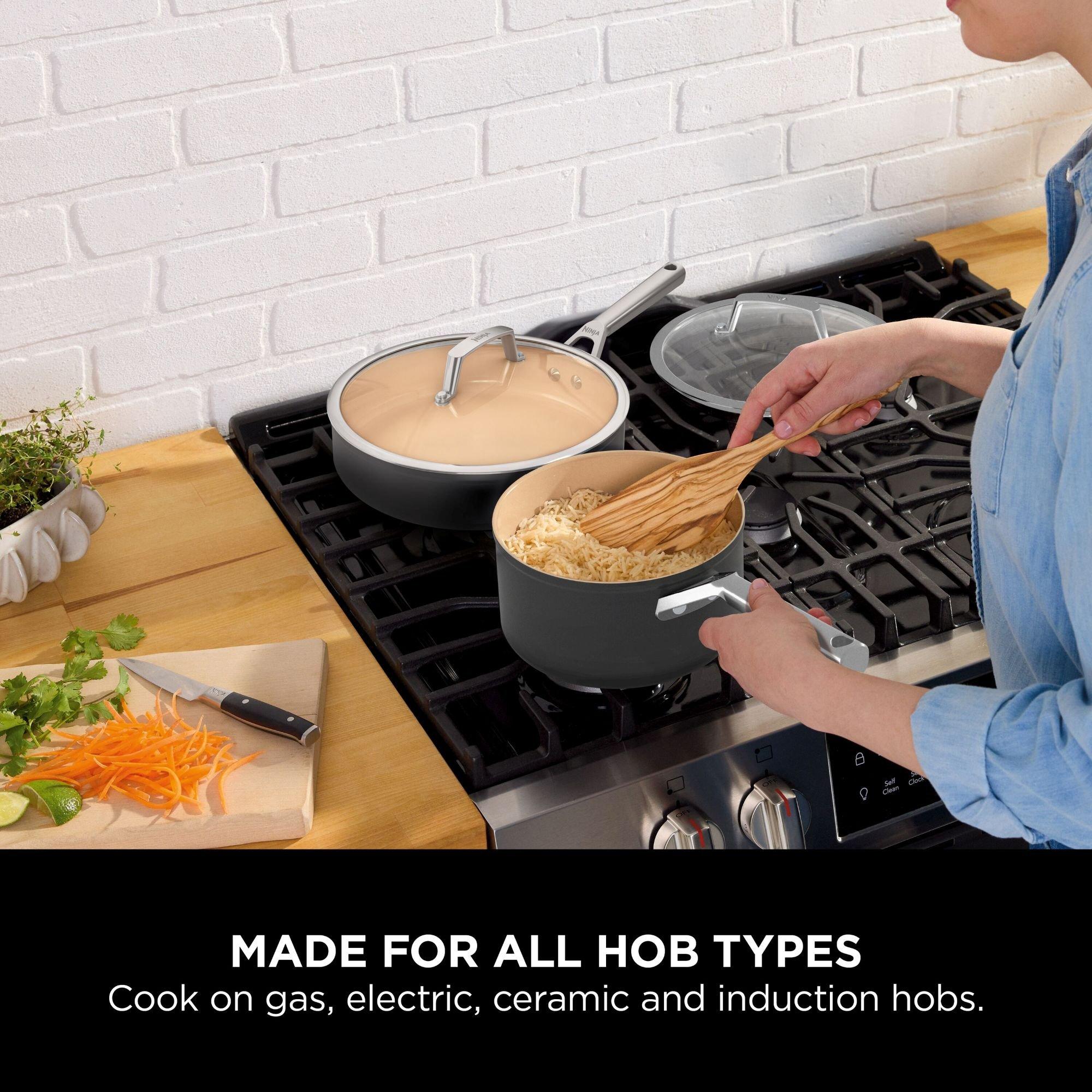 Grey - Ninja - Extended Life Ceramic 2-Piece Frying Pan Set - 6