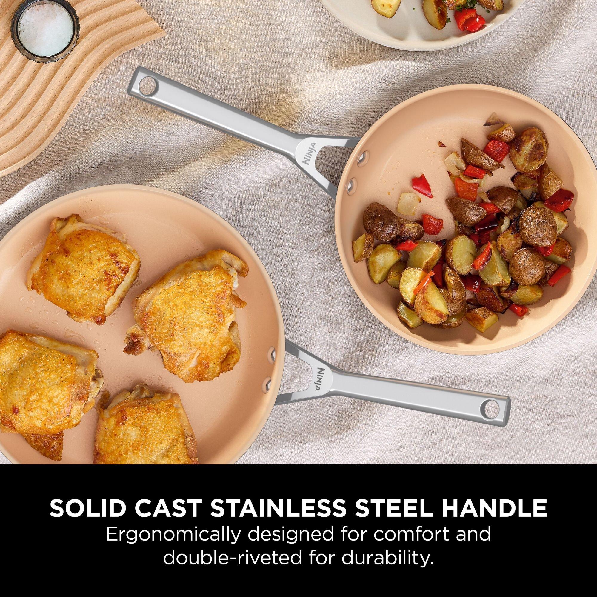Grey - Ninja - Extended Life Ceramic 2-Piece Frying Pan Set - 8
