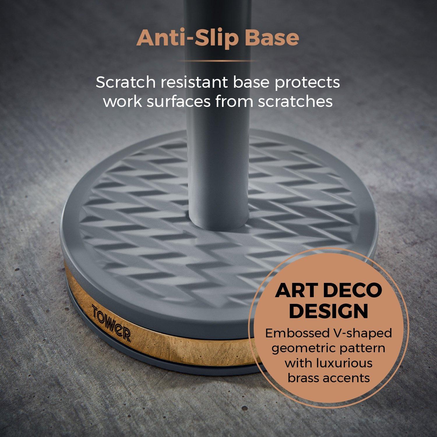 Grey - Tower - Empire 6 Cup Mug Tree And Towel Pole Set - 5