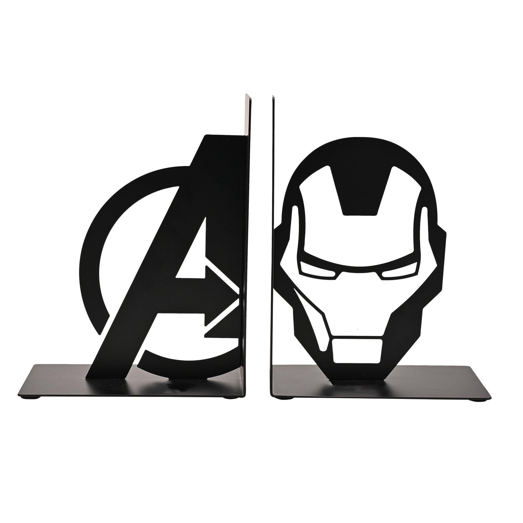 Black - Marvel - Marvel The Avengers Iron Man Metal Bookends - 1