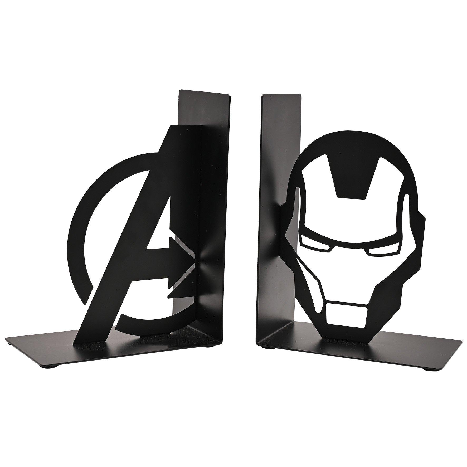 Black - Marvel - Marvel The Avengers Iron Man Metal Bookends - 2