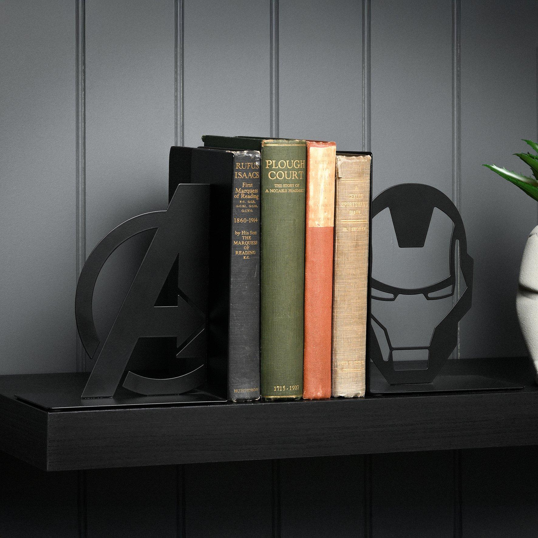 Black - Marvel - Marvel The Avengers Iron Man Metal Bookends - 3