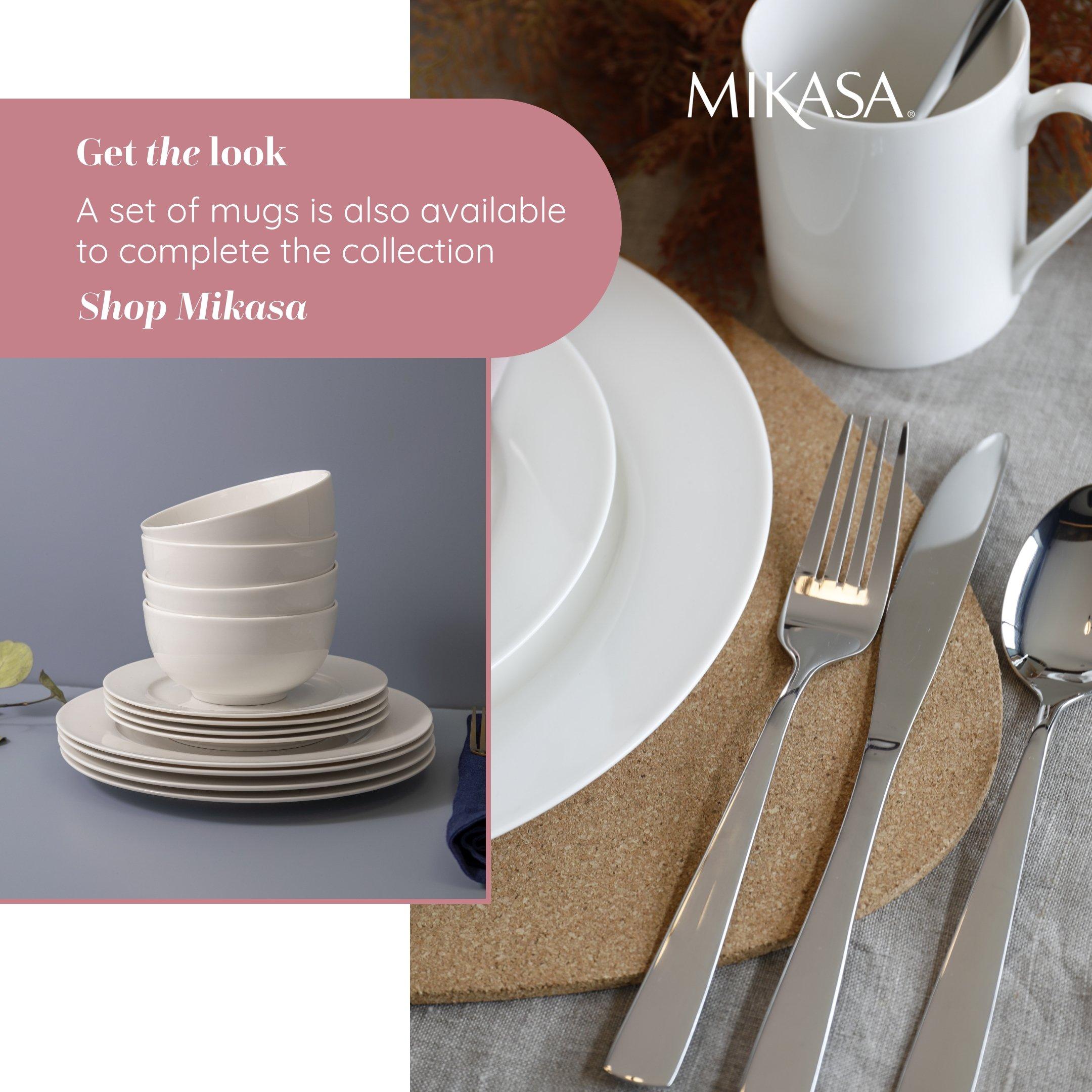 White - Mikasa - Mikasa Egret China Mugs, Set of 4, 380ml, White - 6