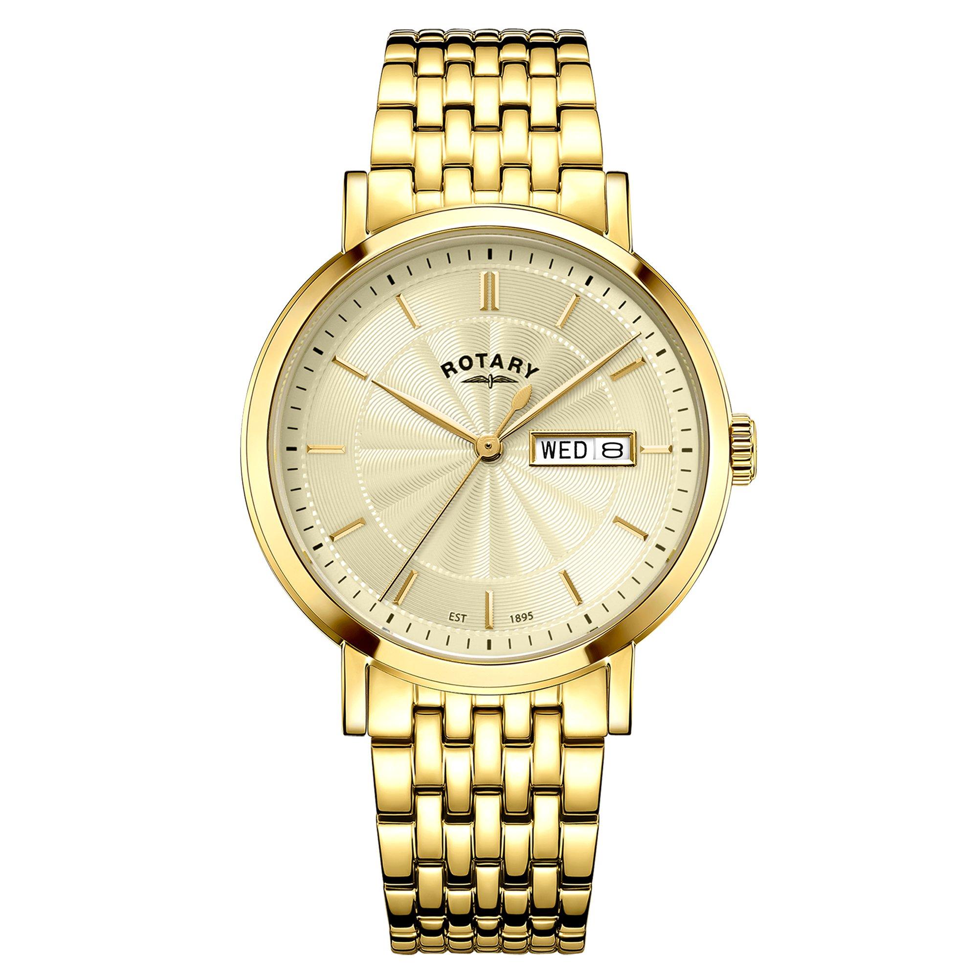 Silver - Rotary - Mens Heritage Stainless Steel Bracelet Wat - 1