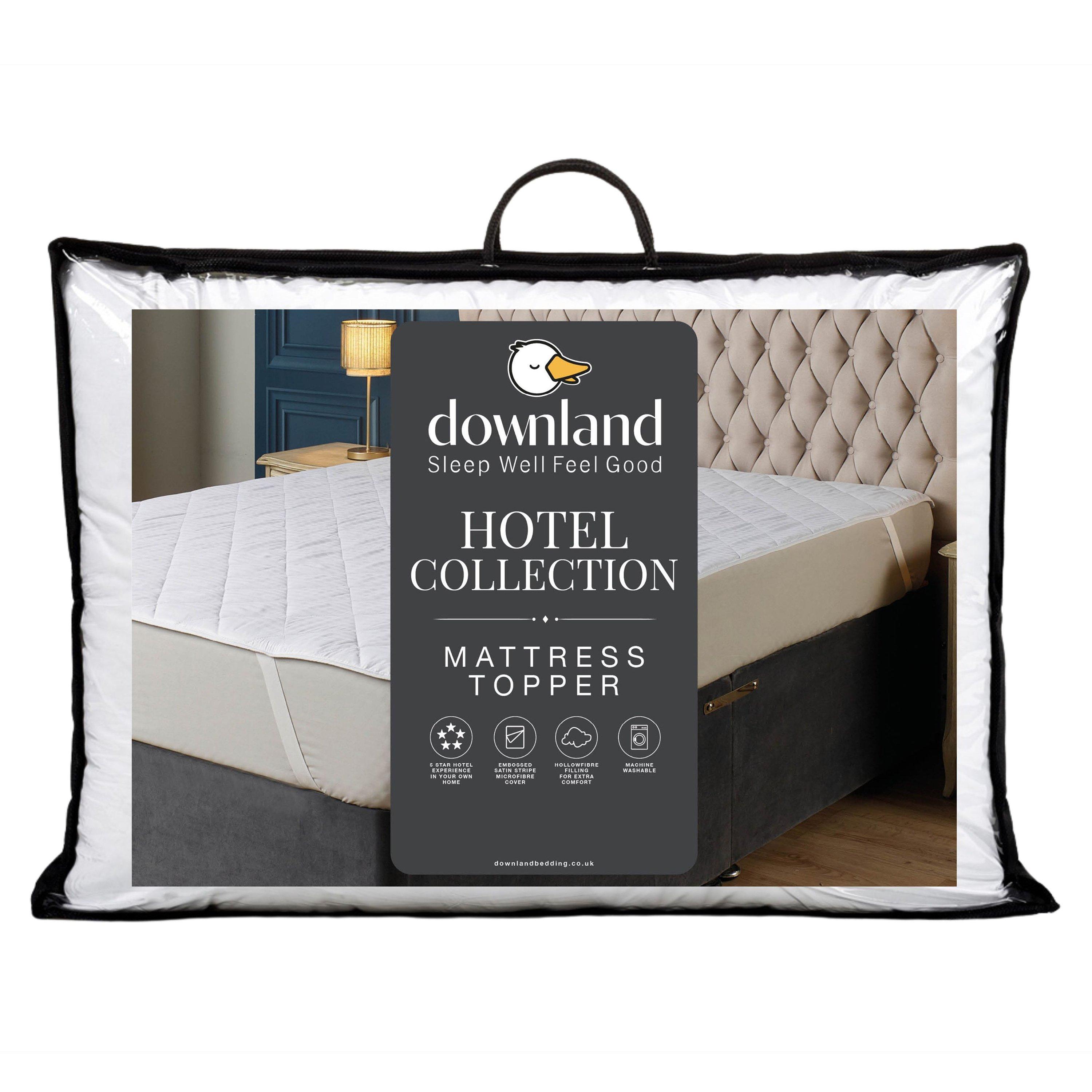White - Downland - Hotel Collection Satin Stripe MattressTopper - 1
