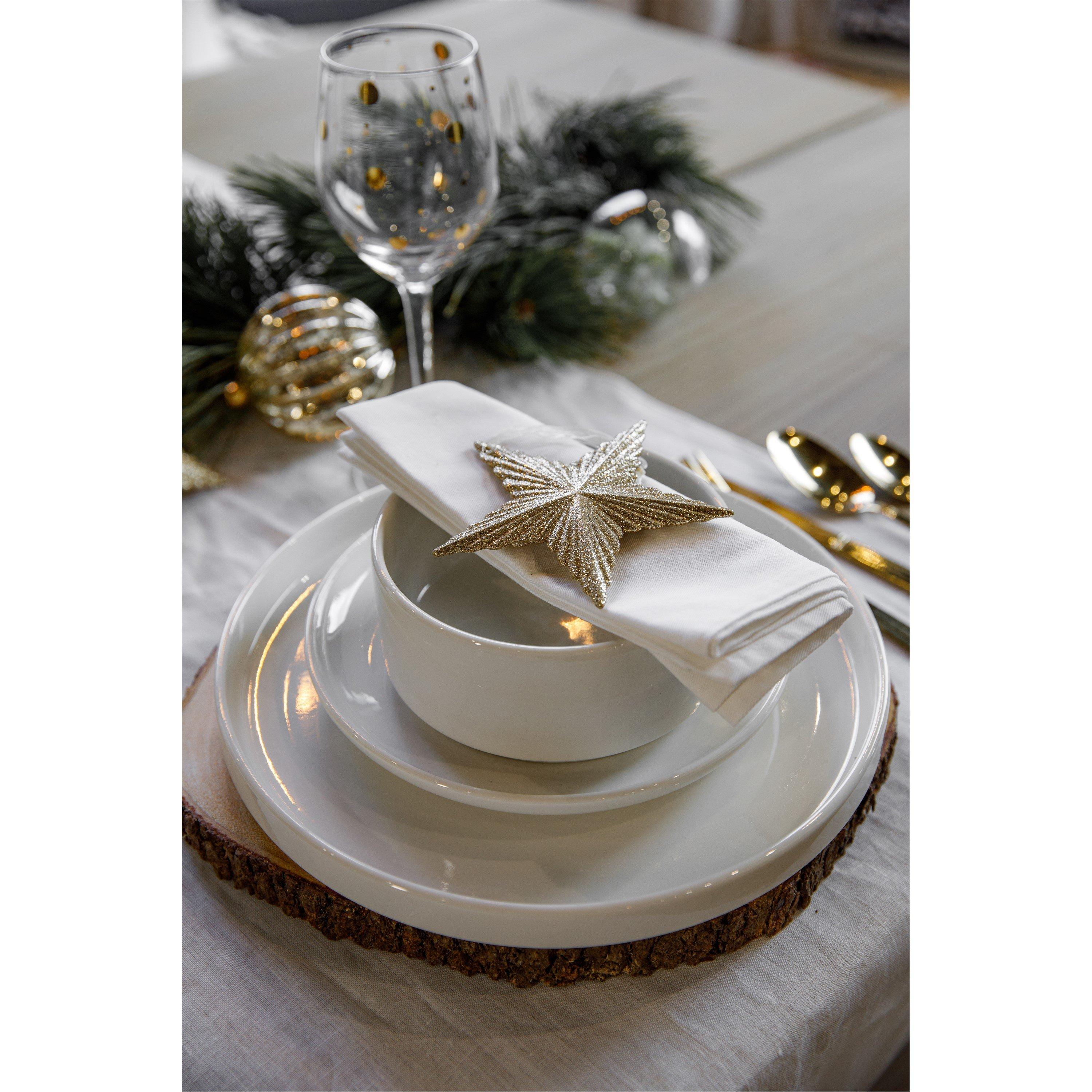 White - Mikasa - Mikasa Camberlie Porcelain 12-Piece Dinner Set - 2