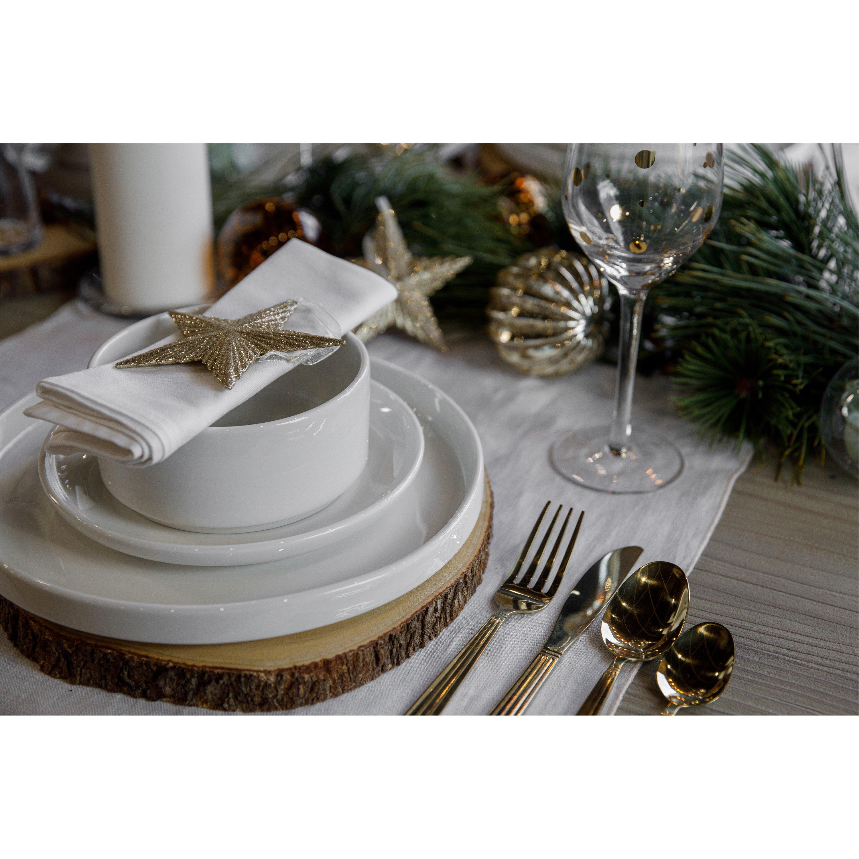 White - Mikasa - Mikasa Camberlie Porcelain 12-Piece Dinner Set - 4