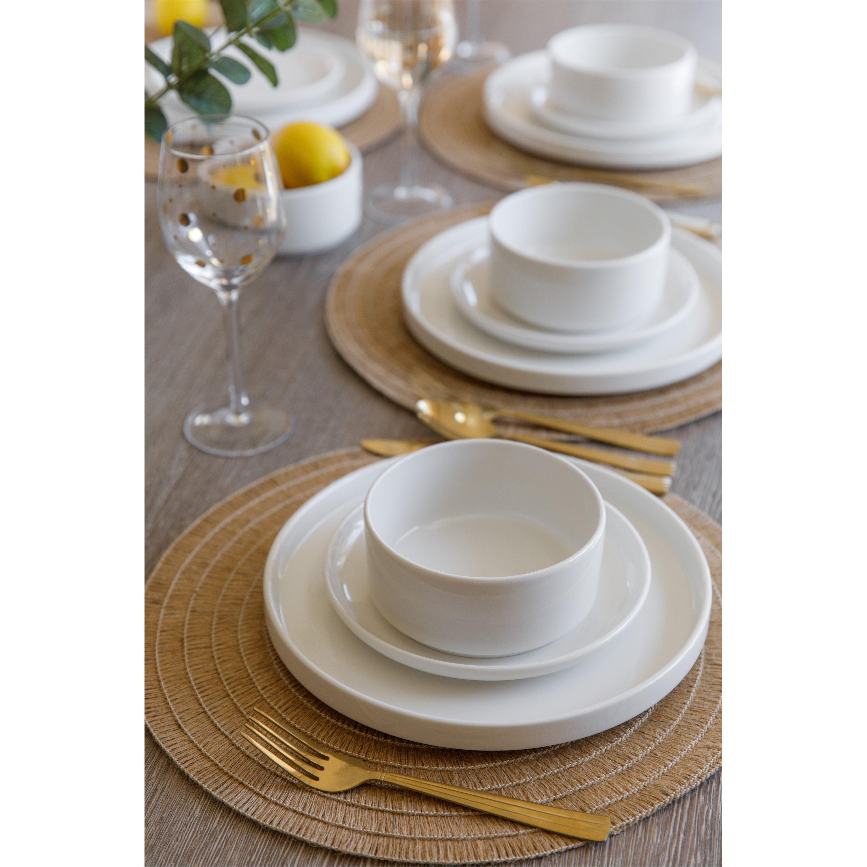 White - Mikasa - Mikasa Camberlie Porcelain 12-Piece Dinner Set - 7