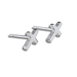 Aye Do Small Silver Cross Stud Earrings 3986-NP